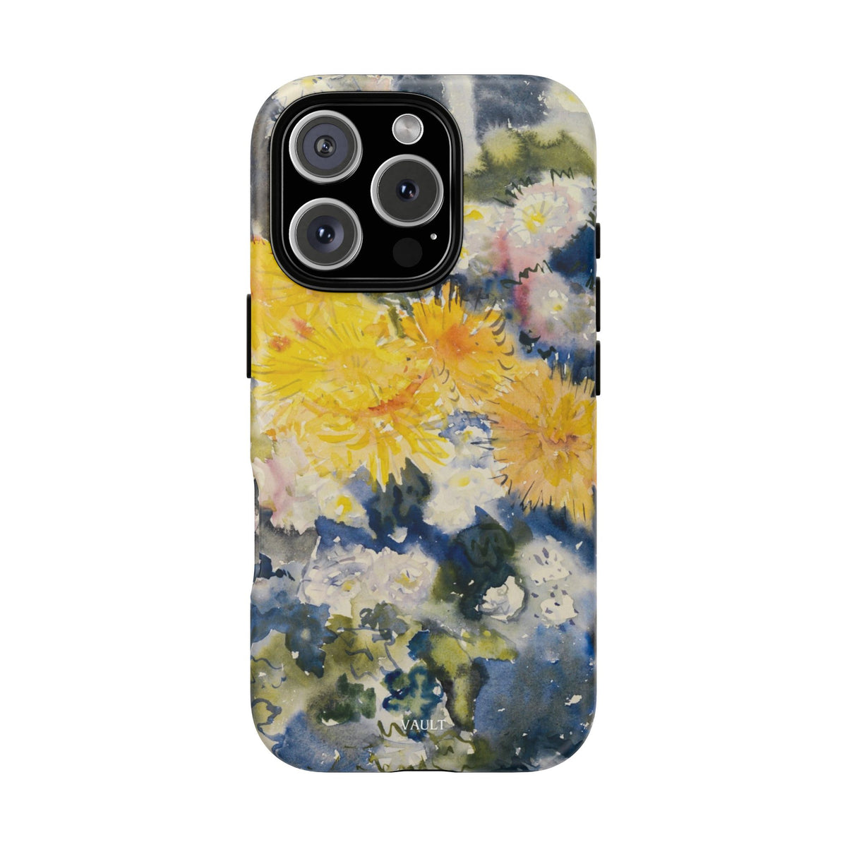 Floral Watercolor Phone Case – Yellow Chrysanthemums Design
