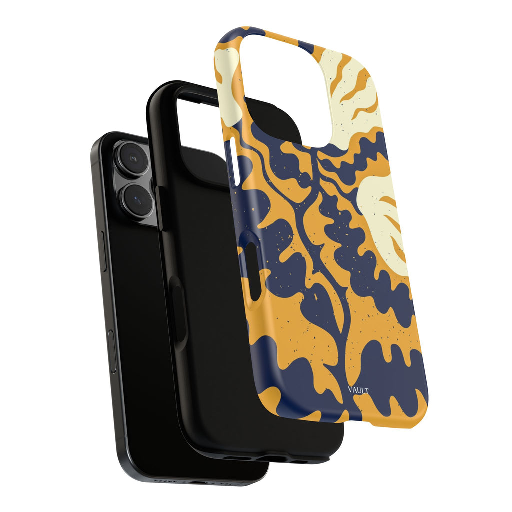 Bold Abstract Floral Phone Case (Navy & Mustard)