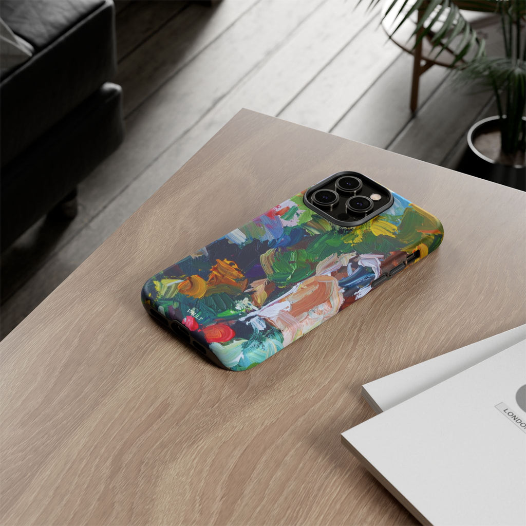 Abstract Paint Brushstroke Phone Case — Colorful Artistic Tough Case