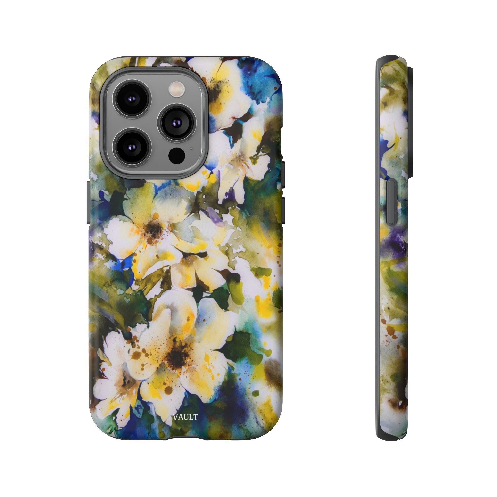 Floral Watercolor Tough Case – Yellow White Blossom Phone Cover