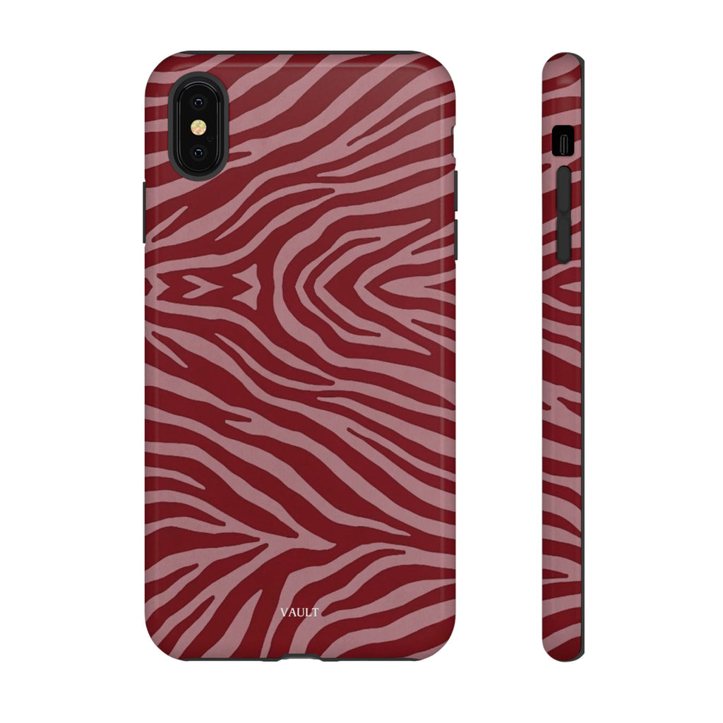 Red Zebra Print Tough Phone Case