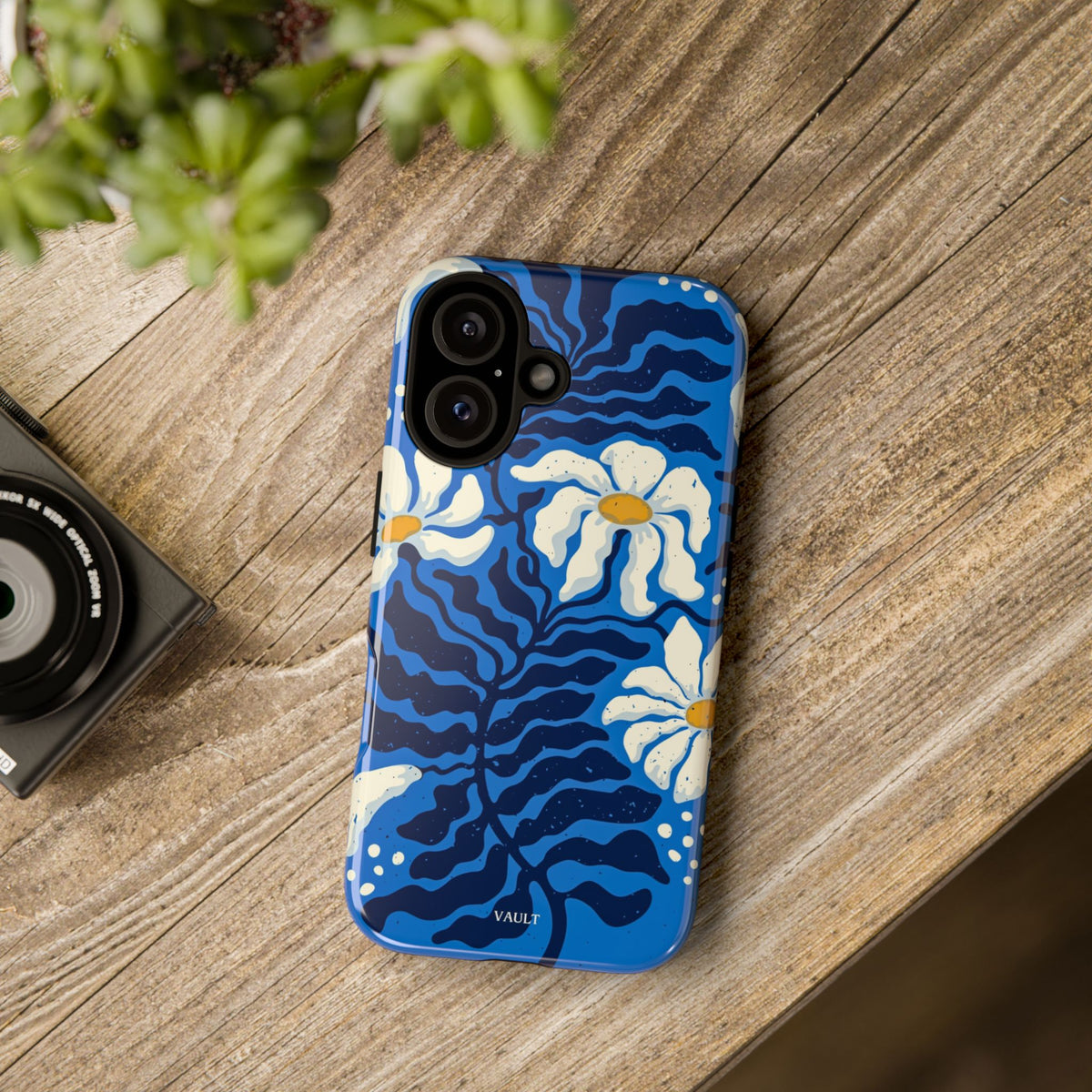 Blue Daisy Tough Phone Case — Floral Protective Phone Cover