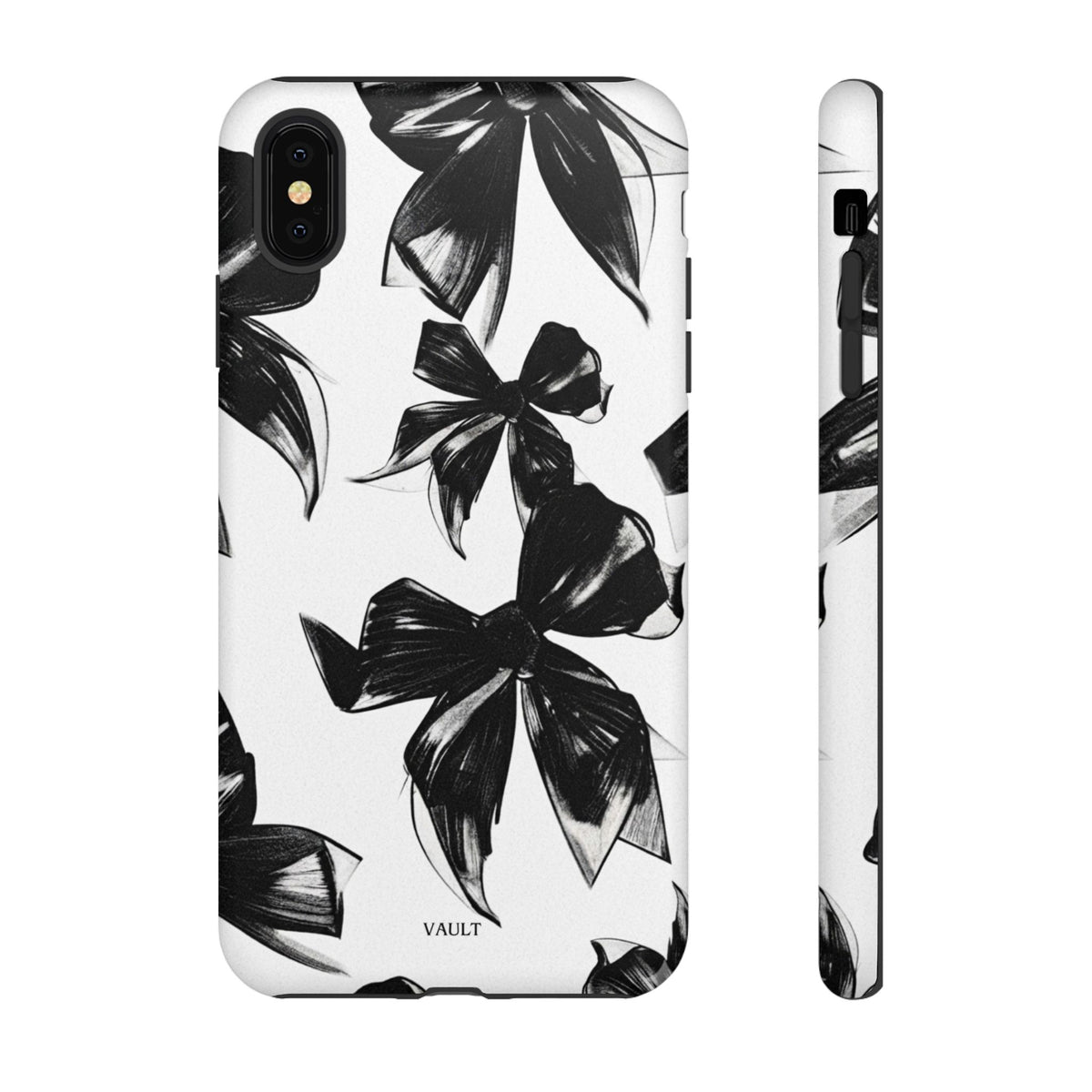 Floral Brushstroke Phone Case — Black & White Botanical Tough Case