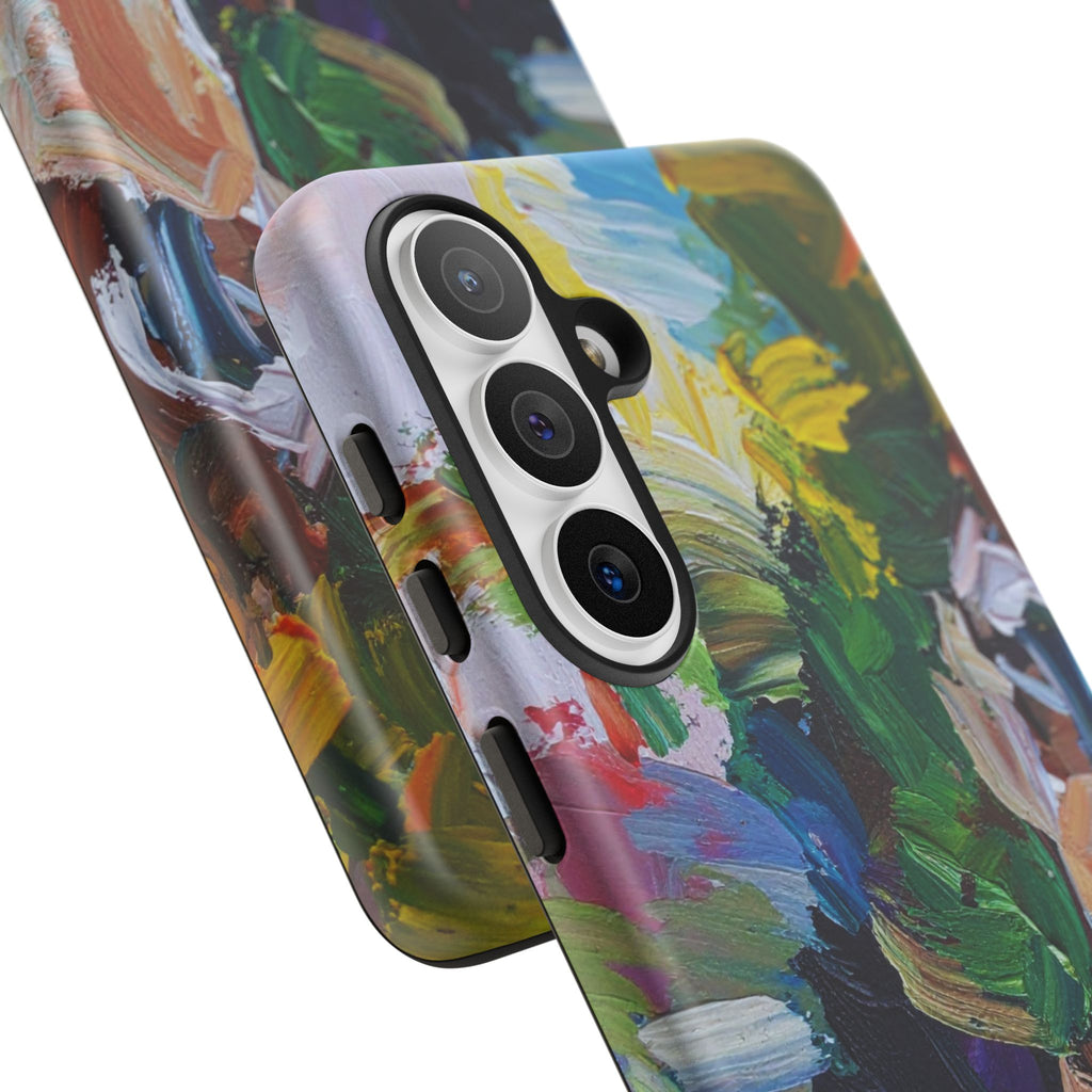 Abstract Paint Brushstroke Phone Case — Colorful Artistic Tough Case