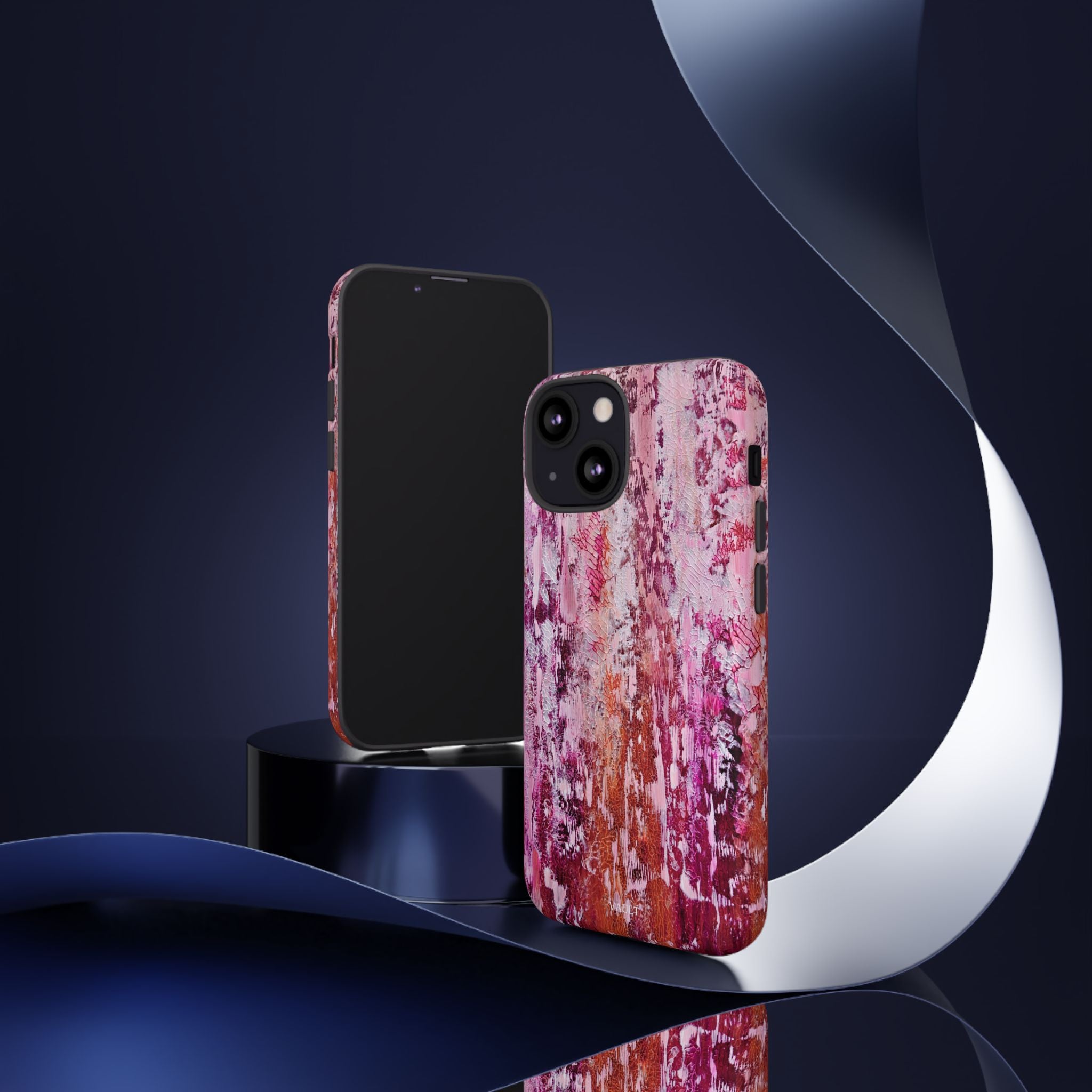 Pink Abstract Art Tough Phone Case — Protective Artistic Phone Cover