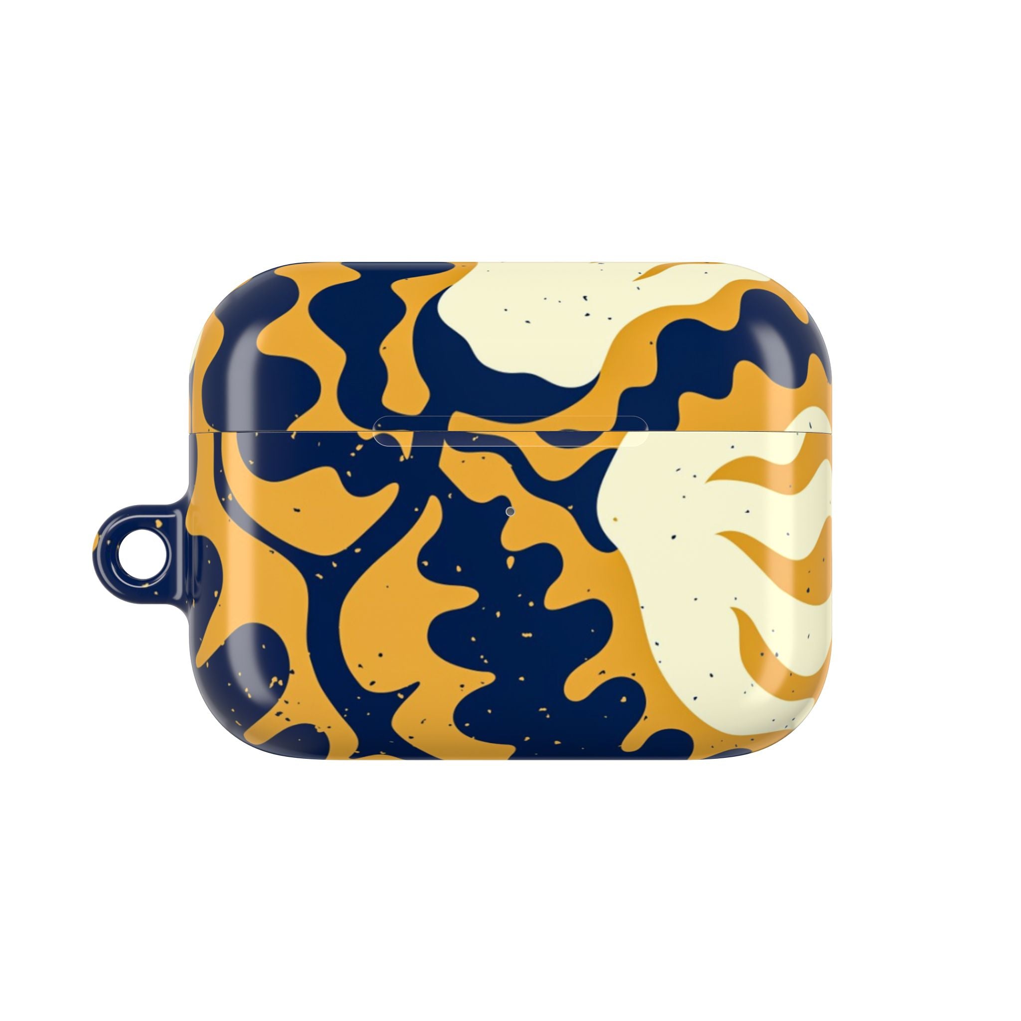 Abstract Navy & Mustard Swirl AirPod Case — Protective Designer Cover