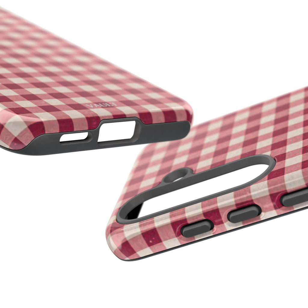 Gingham Phone Case — Red Plaid Tough Case