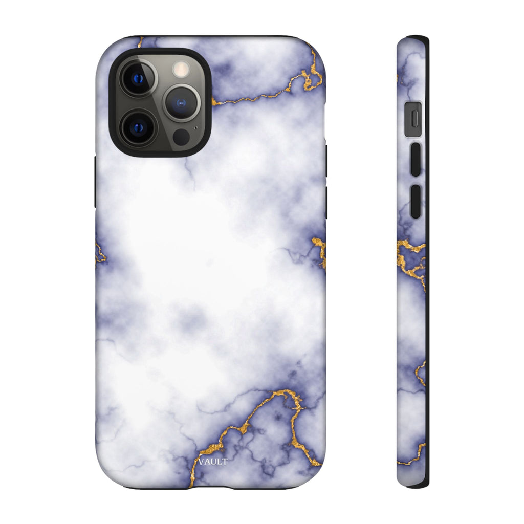 Purple Marble Tough Phone Case with Gold Veins
