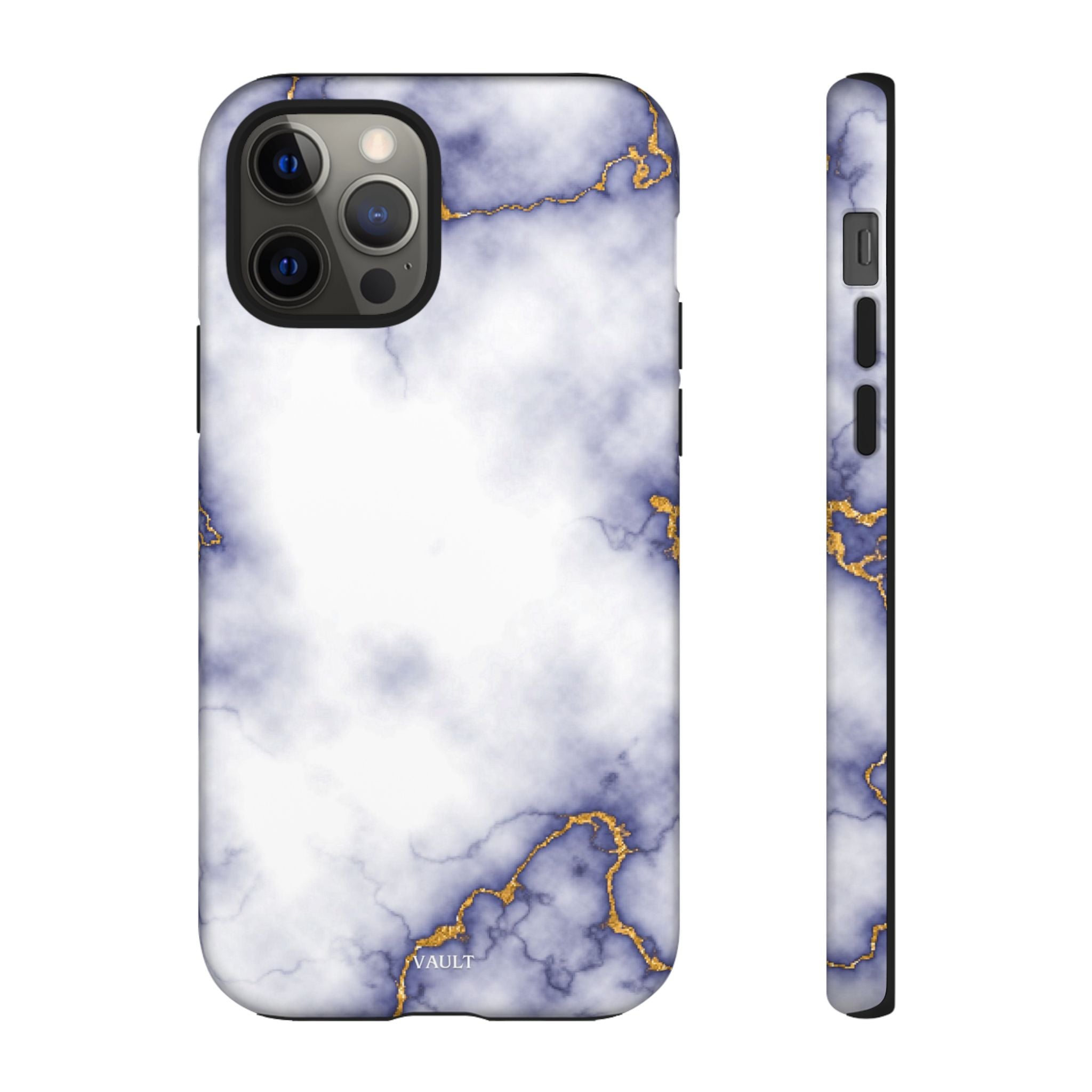Purple Marble Tough Phone Case with Gold Veins