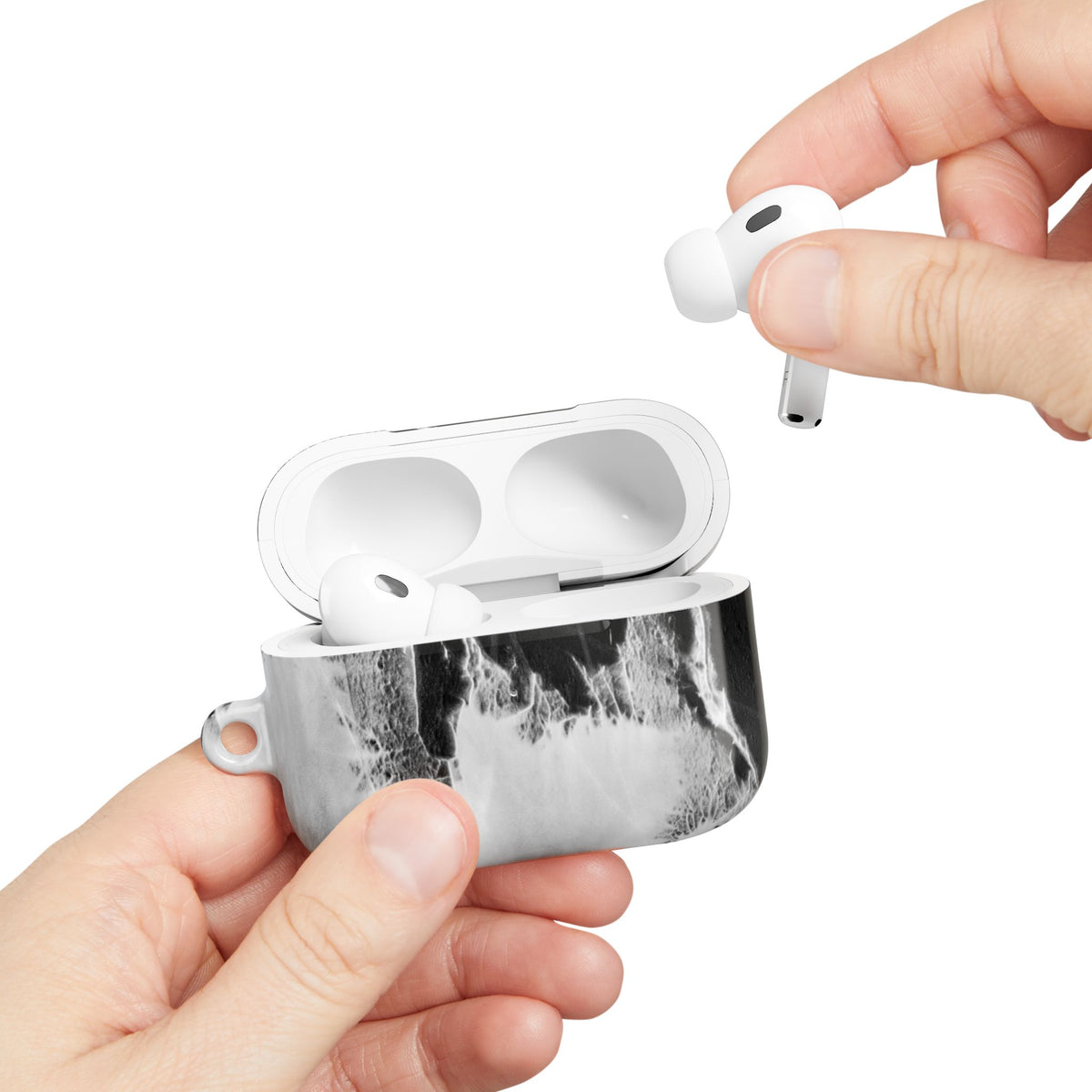 Marble Ink AirPod Case — Black & White Abstract Protective Cover