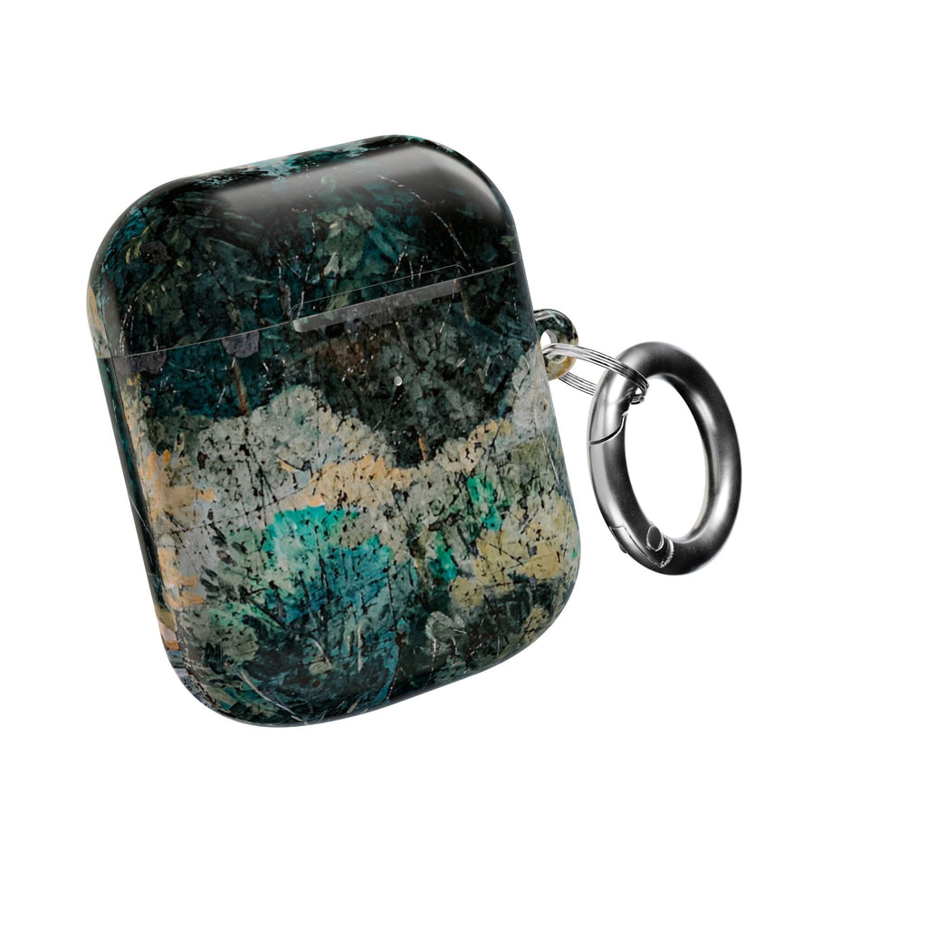 Marbled Forest AirPod Case — Green Teal Abstract Protective Cover