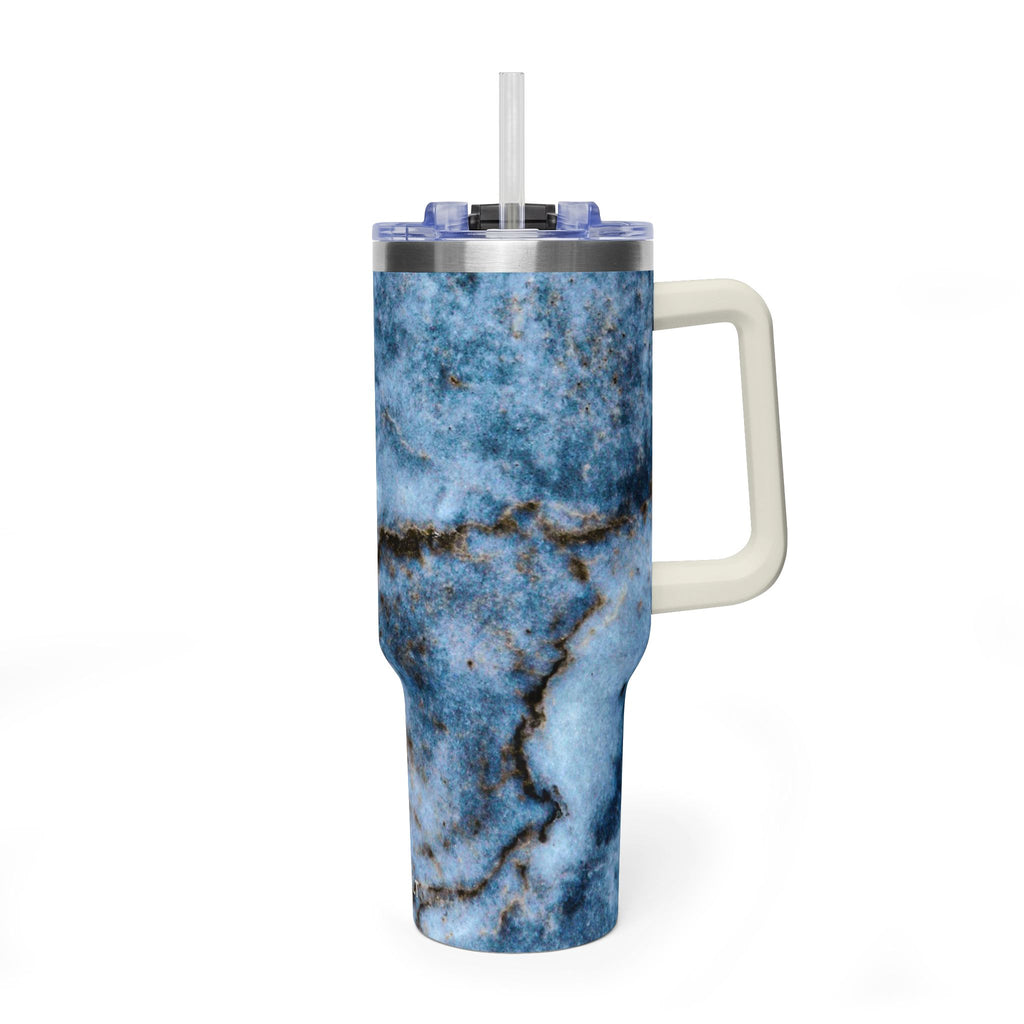 40oz Blue Marble Vacuum Tumbler