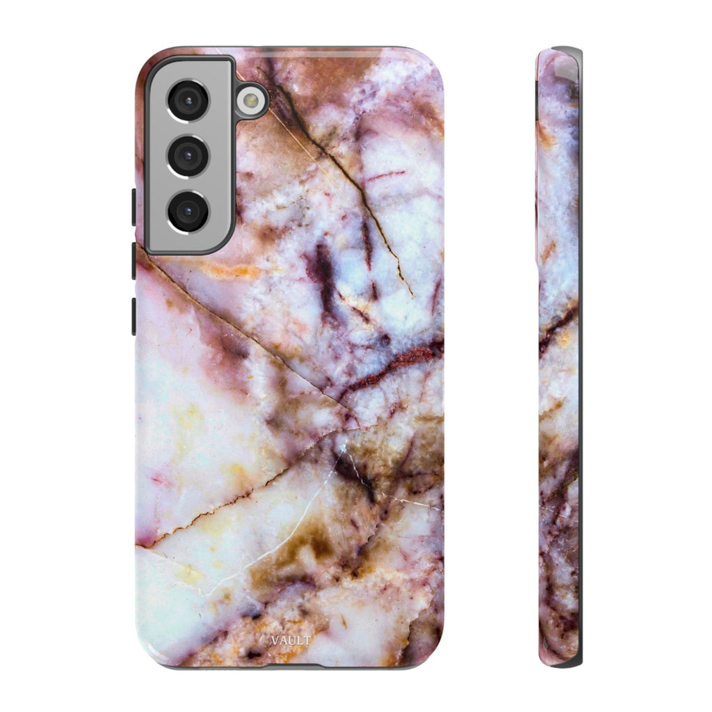 Marble Vein Tough Phone Case — Pink Quartz Protective Cover