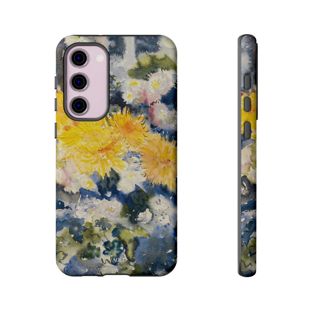 Floral Watercolor Phone Case – Yellow Chrysanthemums Design