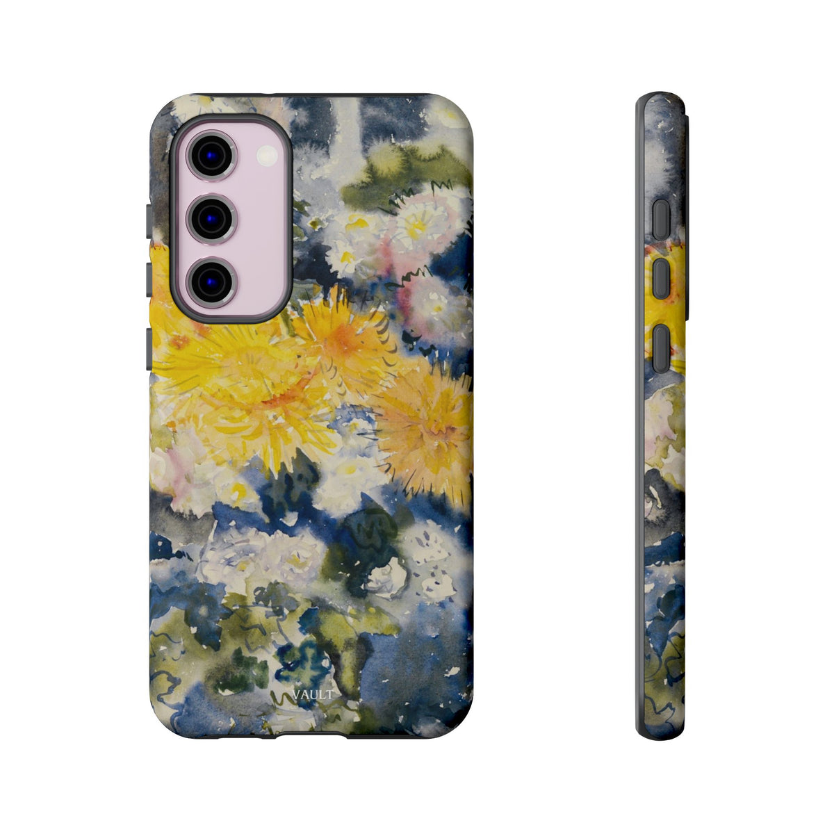 Floral Watercolor Phone Case – Yellow Chrysanthemums Design