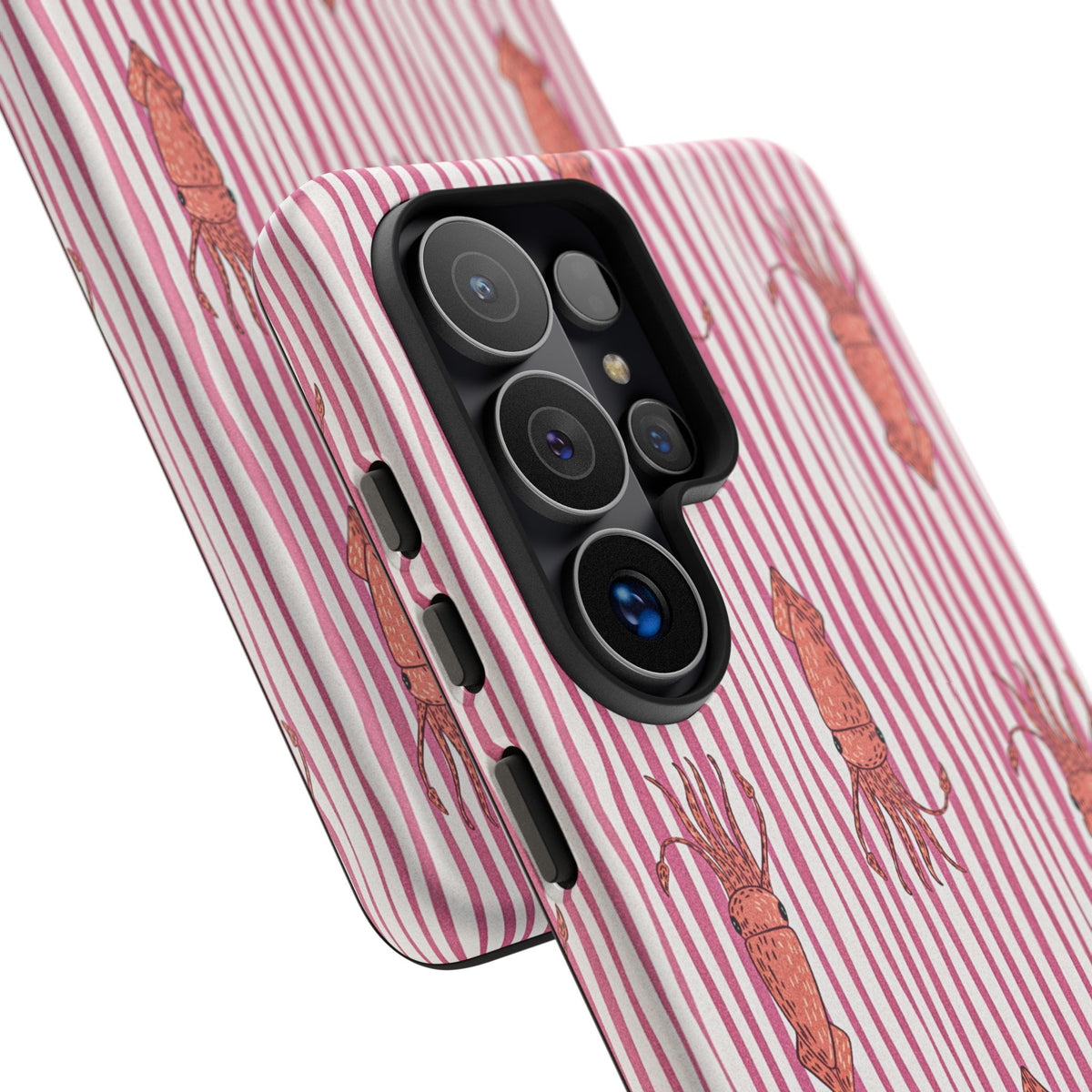Squid Stripe Phone Case — Pink Nautical Sea Creature Pattern