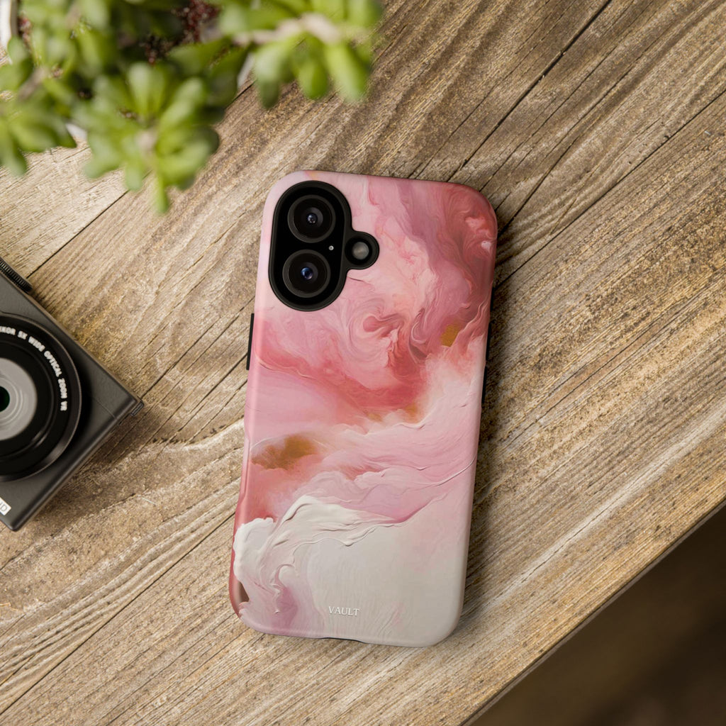 Pink Marble Tough Phone Case — Protective Artistic Phone Cover