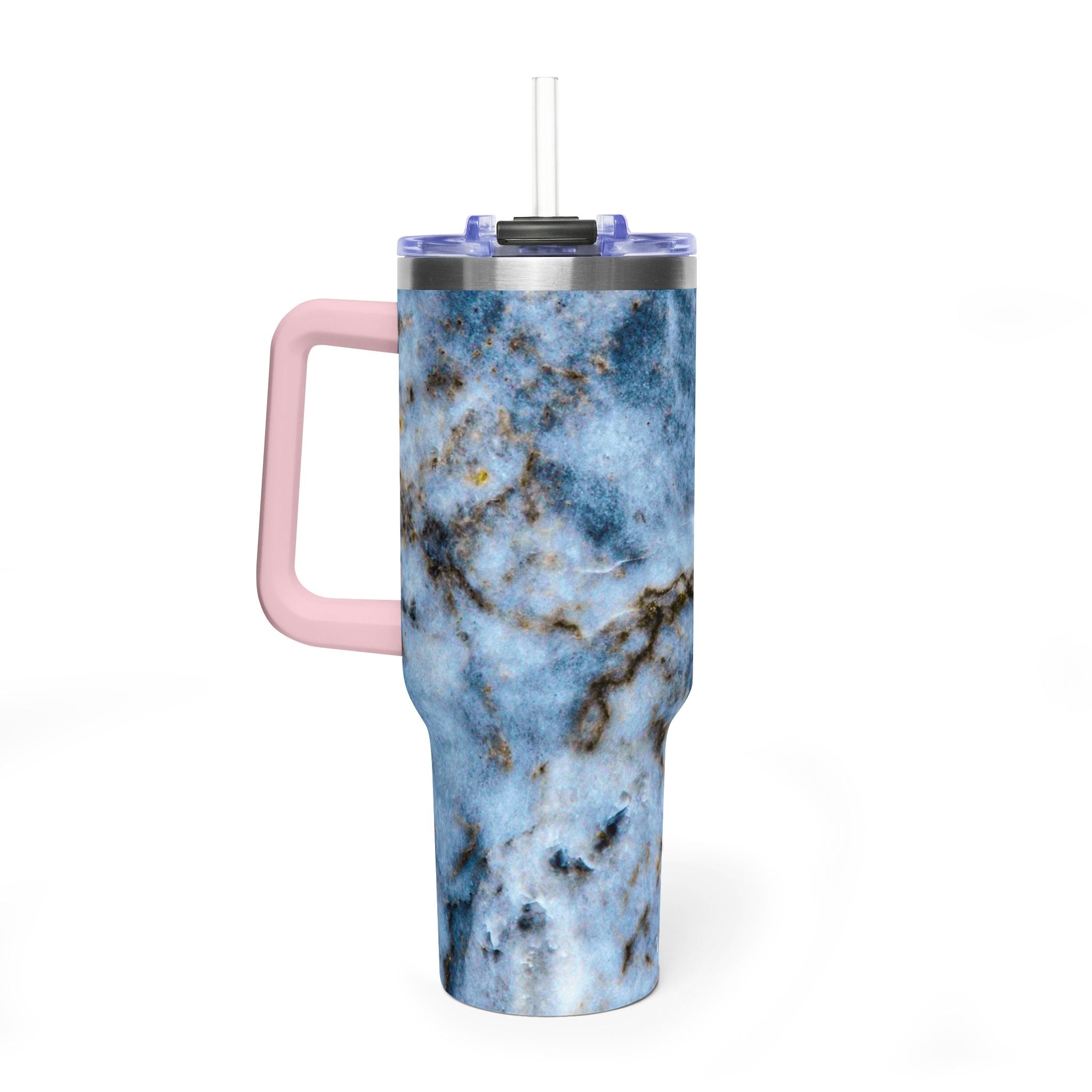 40oz Blue Marble Vacuum Tumbler