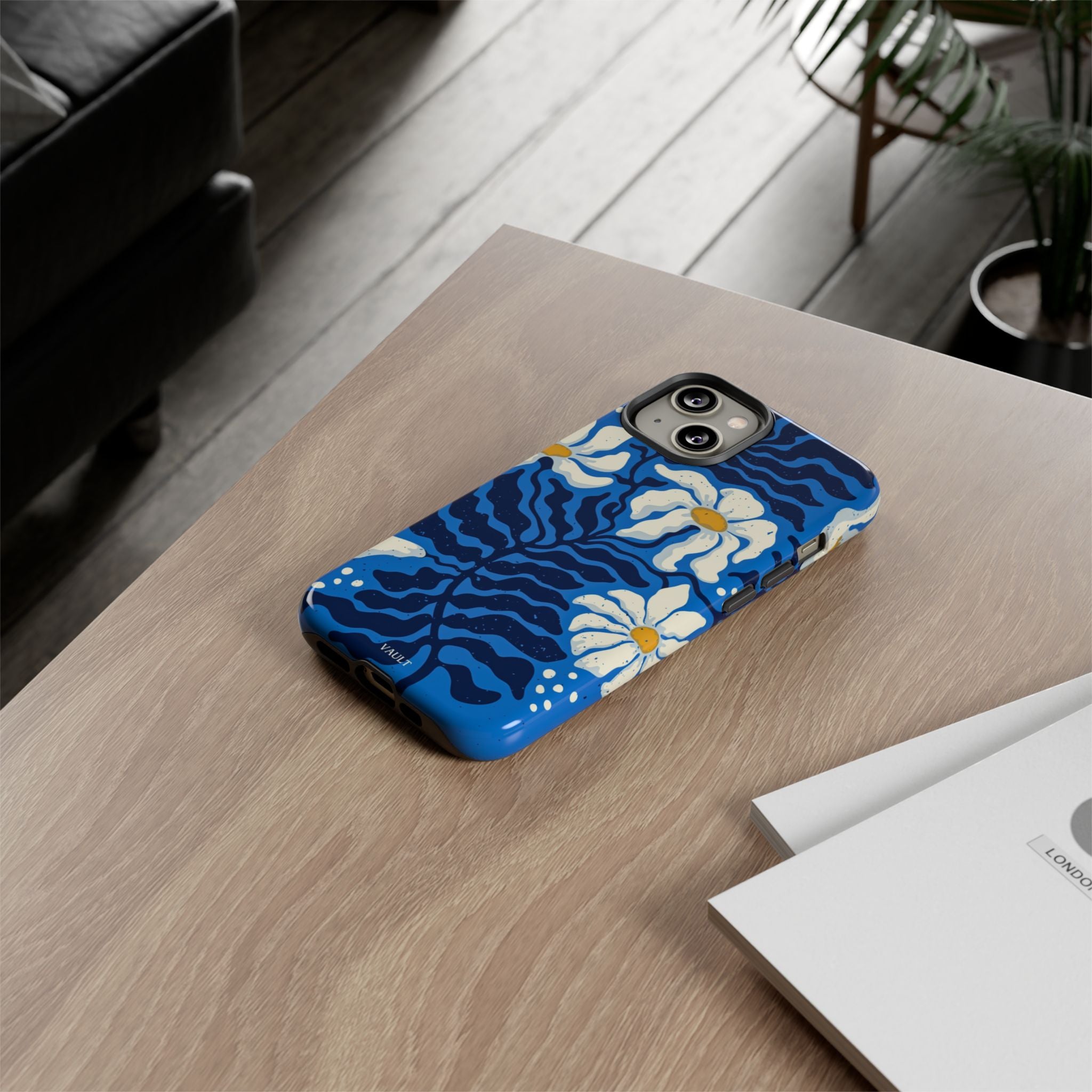 Blue Daisy Tough Phone Case — Floral Protective Phone Cover
