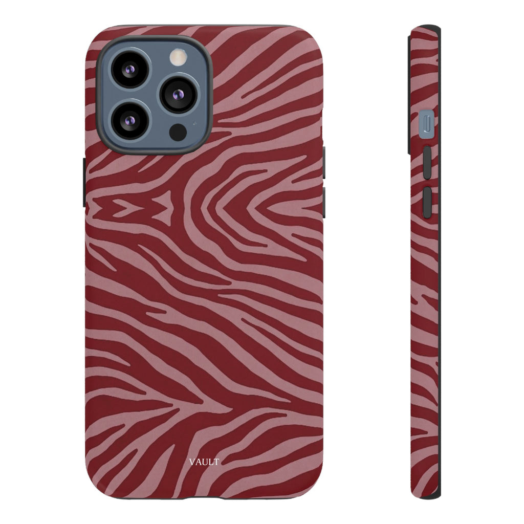 Red Zebra Print Tough Phone Case