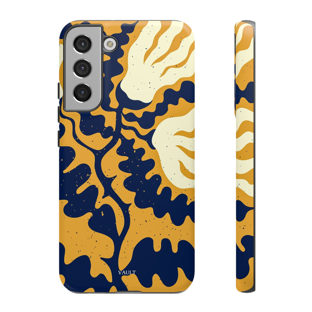 Bold Abstract Floral Phone Case (Navy & Mustard)