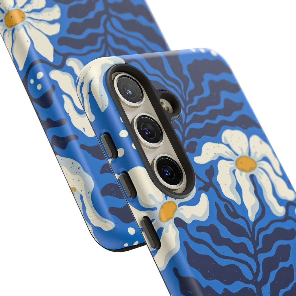 Blue Daisy Tough Phone Case — Floral Protective Phone Cover