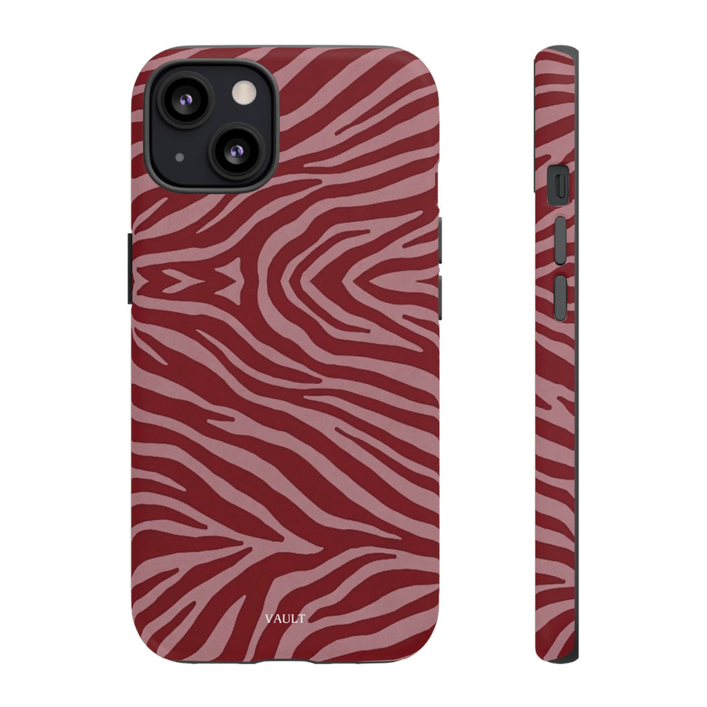 Red Zebra Print Tough Phone Case