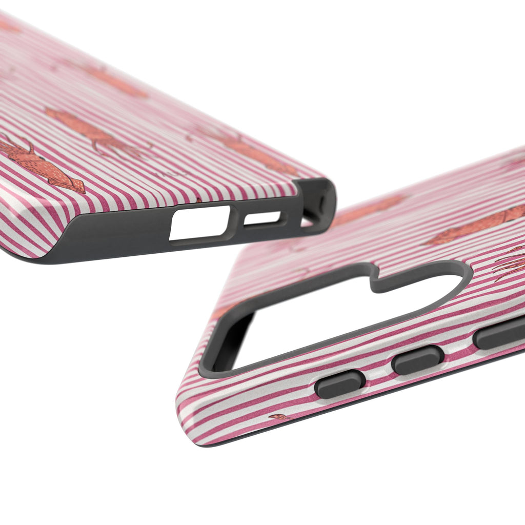Squid Stripe Phone Case — Pink Nautical Sea Creature Pattern