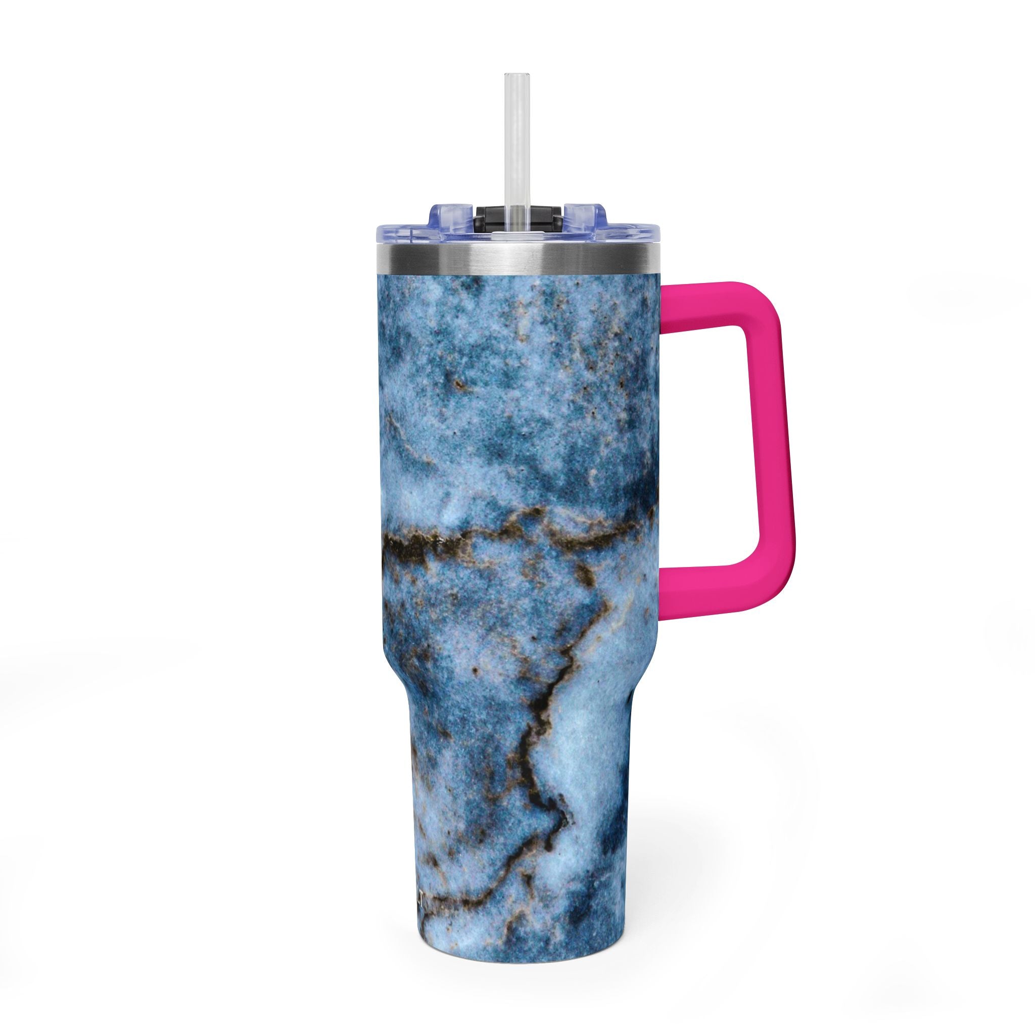 40oz Blue Marble Vacuum Tumbler