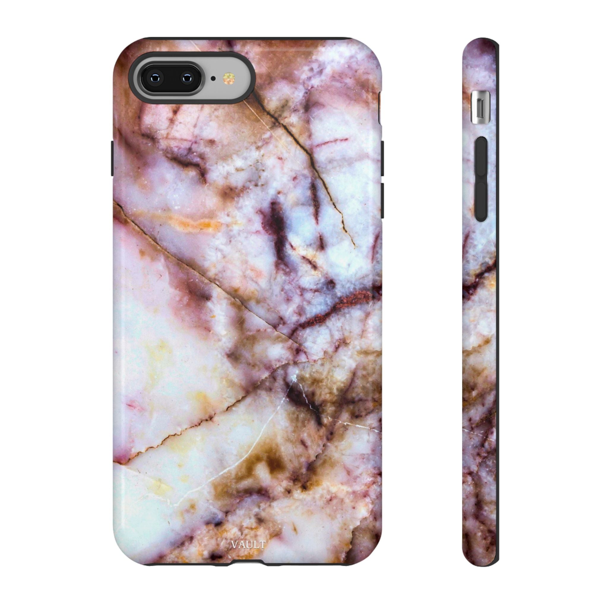 Marble Vein Tough Phone Case — Pink Quartz Protective Cover