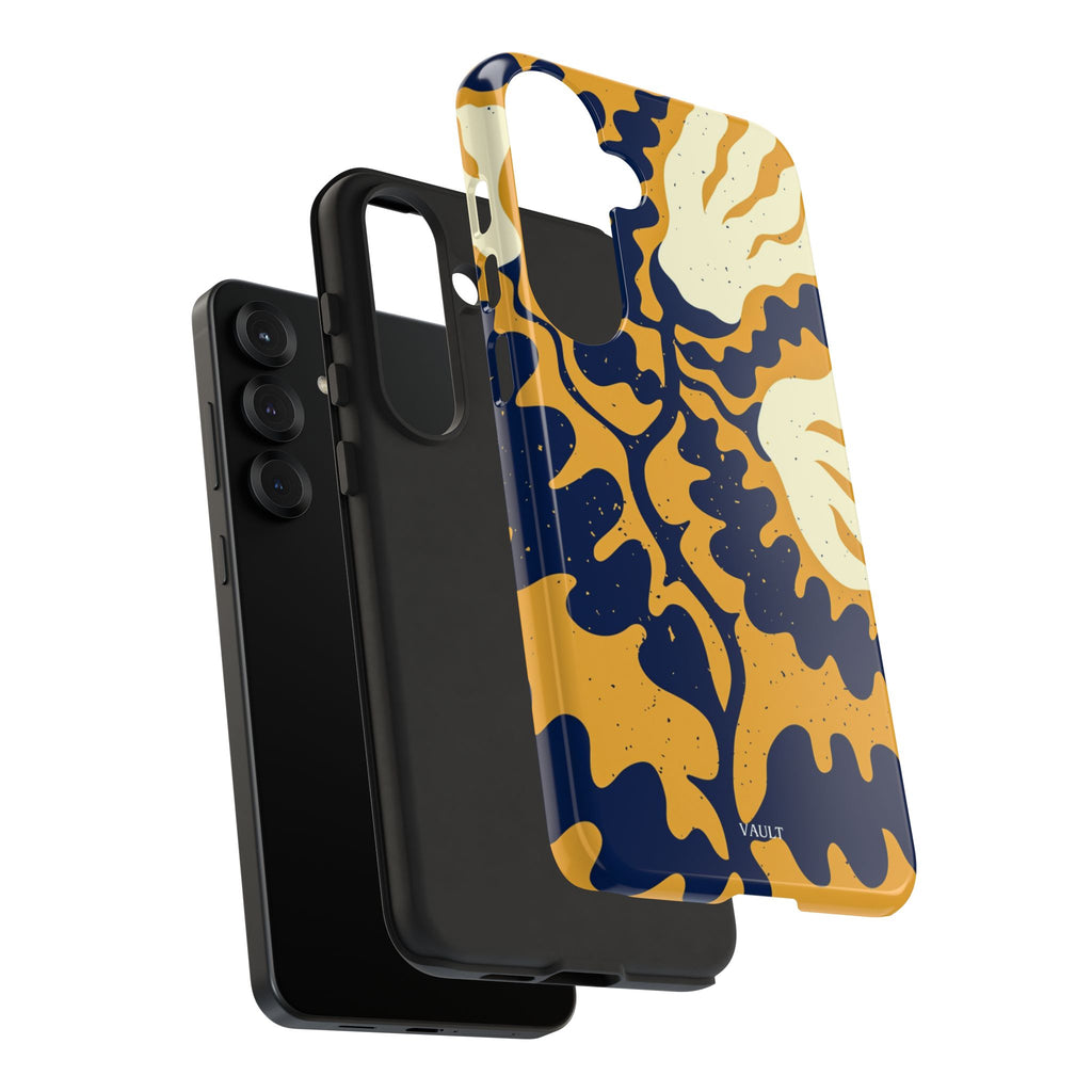 Bold Abstract Floral Phone Case (Navy & Mustard)