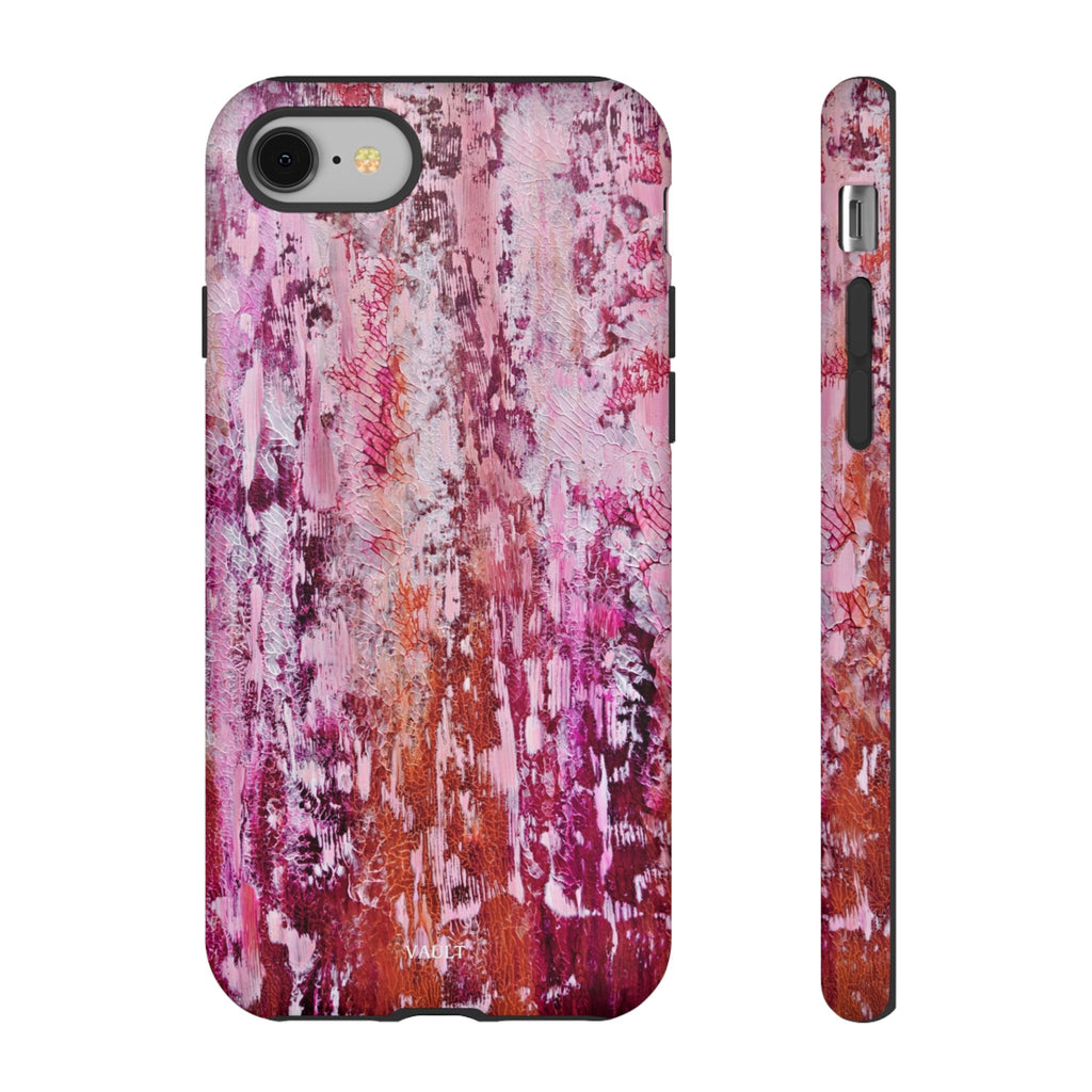 Pink Abstract Art Tough Phone Case — Protective Artistic Phone Cover