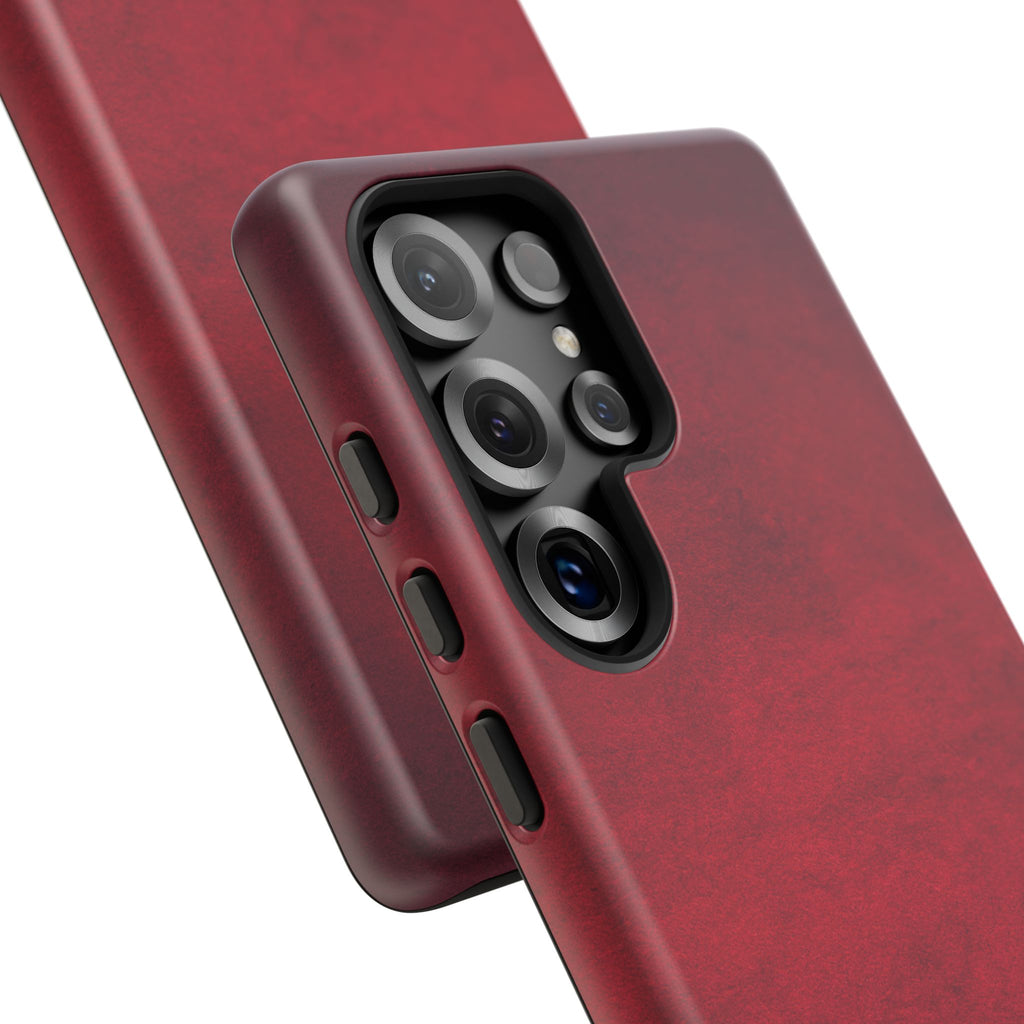 Red Leather Texture Phone Case Impact-Resistant Case