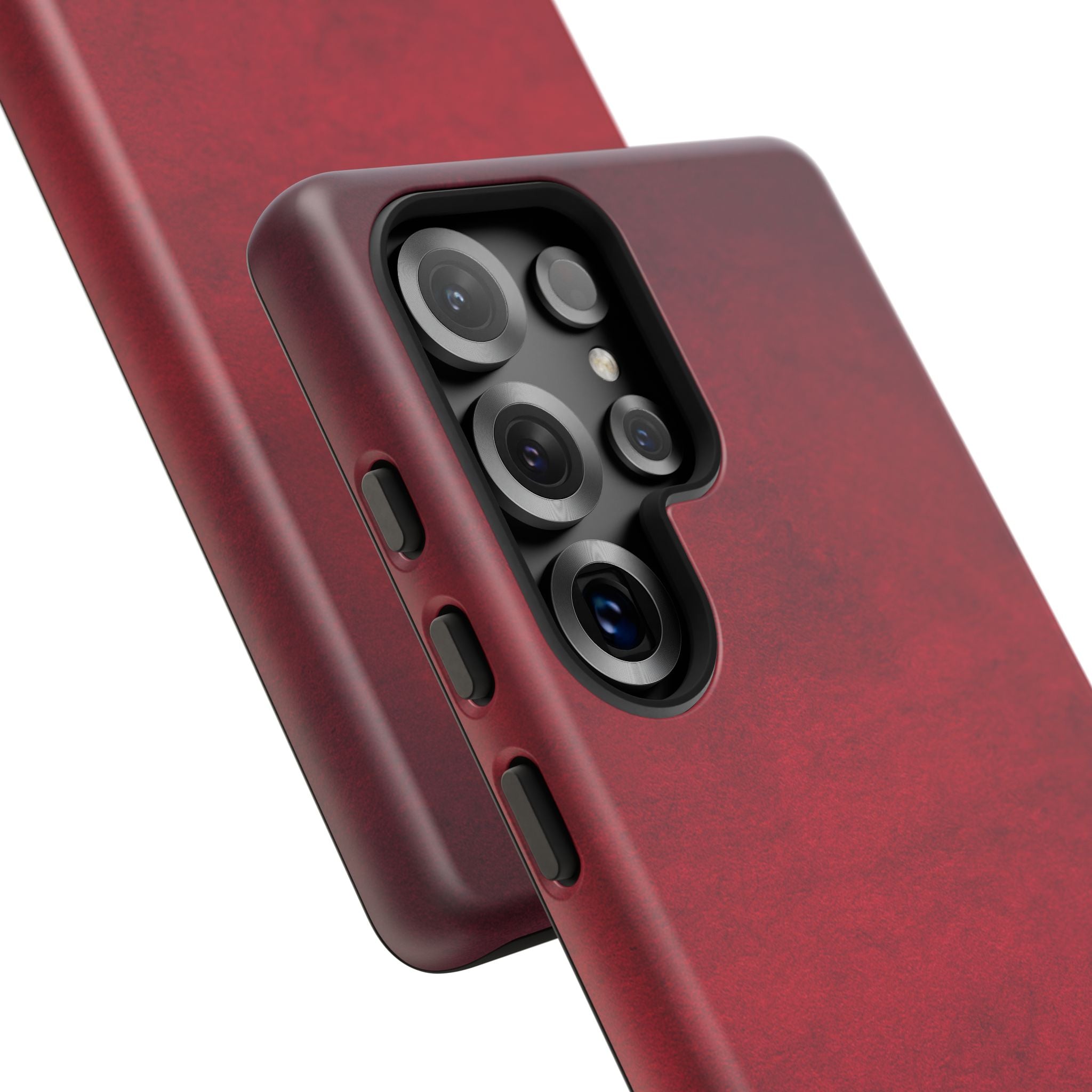 Red Leather Texture Phone Case Impact-Resistant Case
