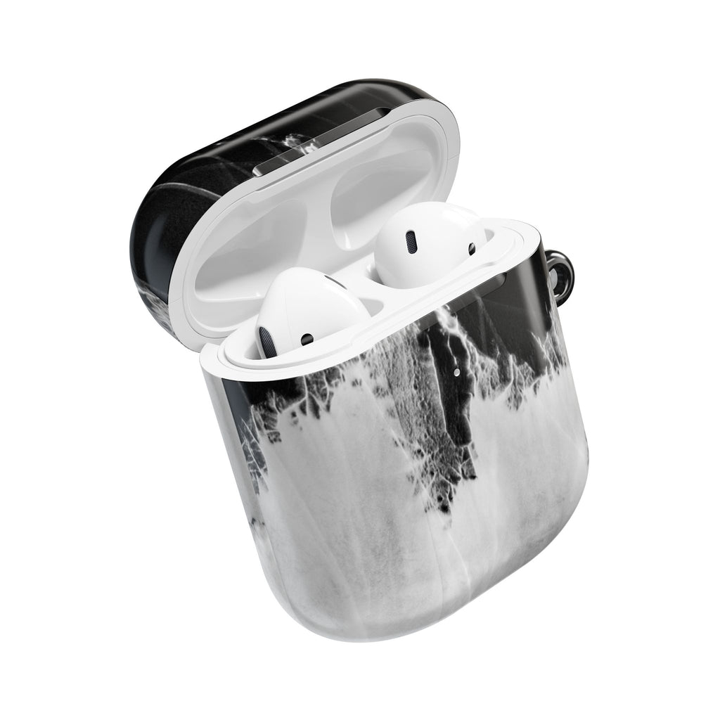 Marble Ink AirPod Case — Black & White Abstract Protective Cover