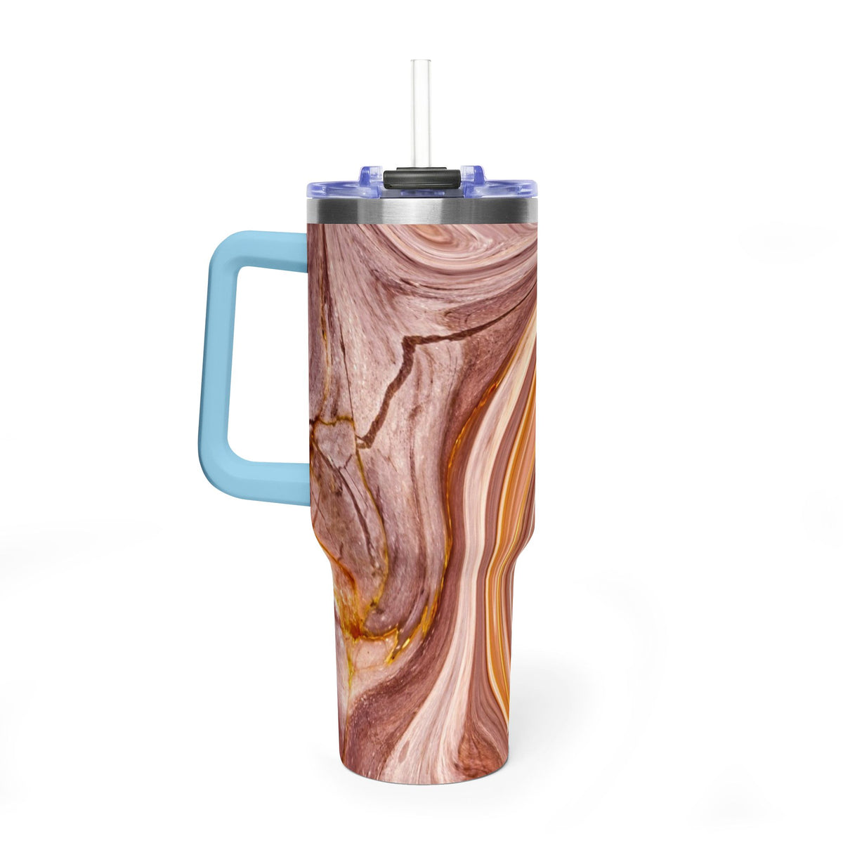 40oz Marble Swirl Thermal Tumbler - Insulated Travel Mug