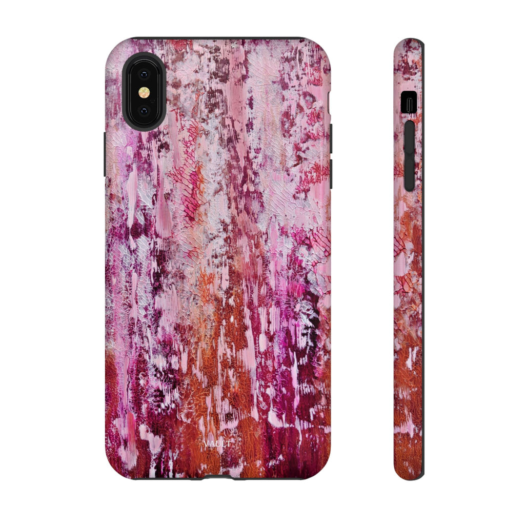 Pink Abstract Art Tough Phone Case — Protective Artistic Phone Cover