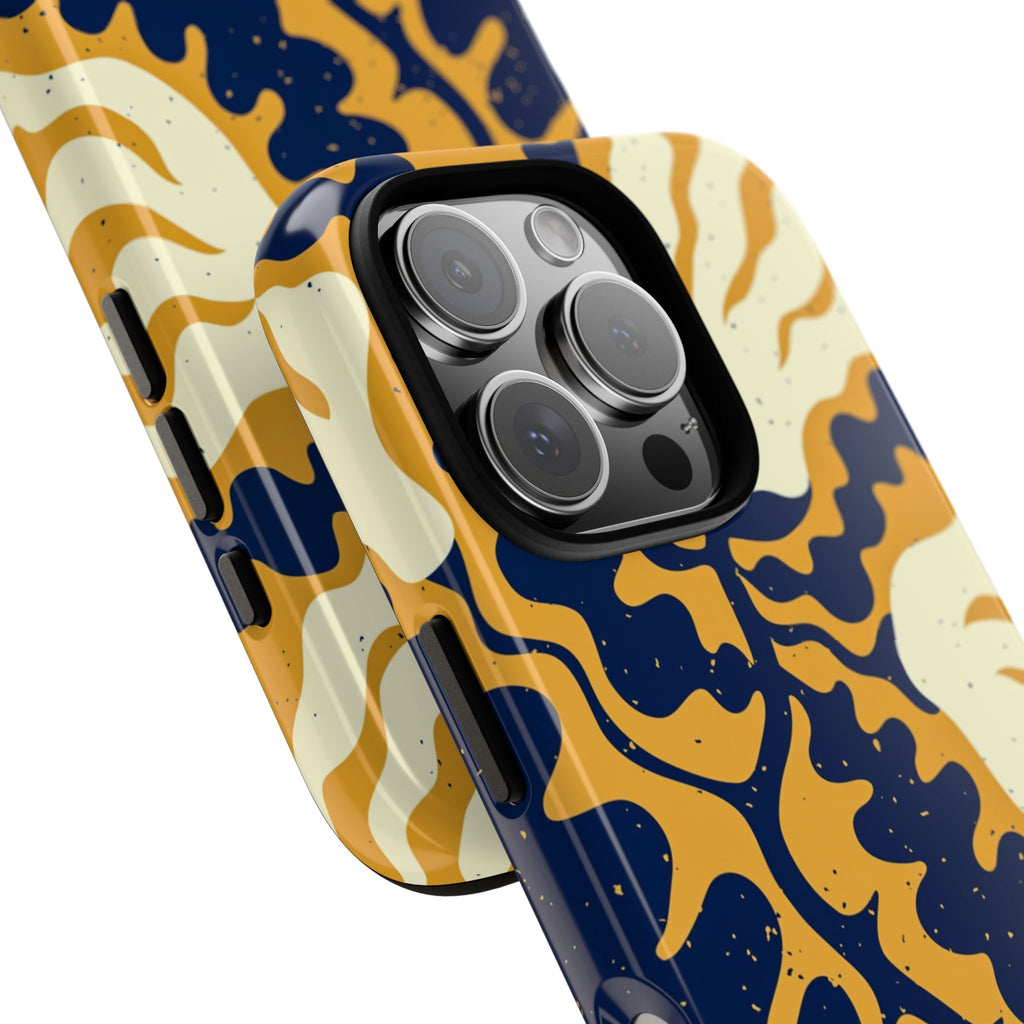 Bold Abstract Floral Phone Case (Navy & Mustard)