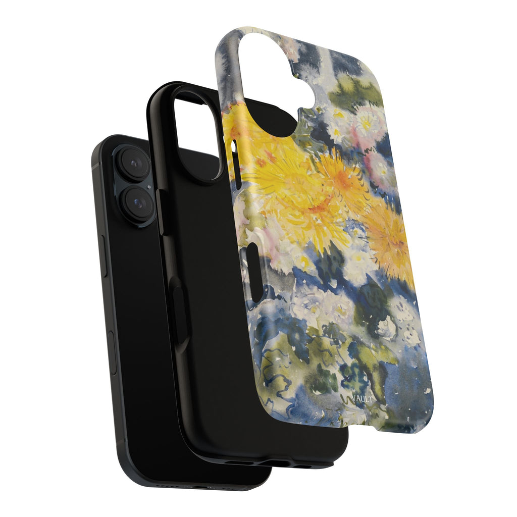 Floral Watercolor Phone Case – Yellow Chrysanthemums Design