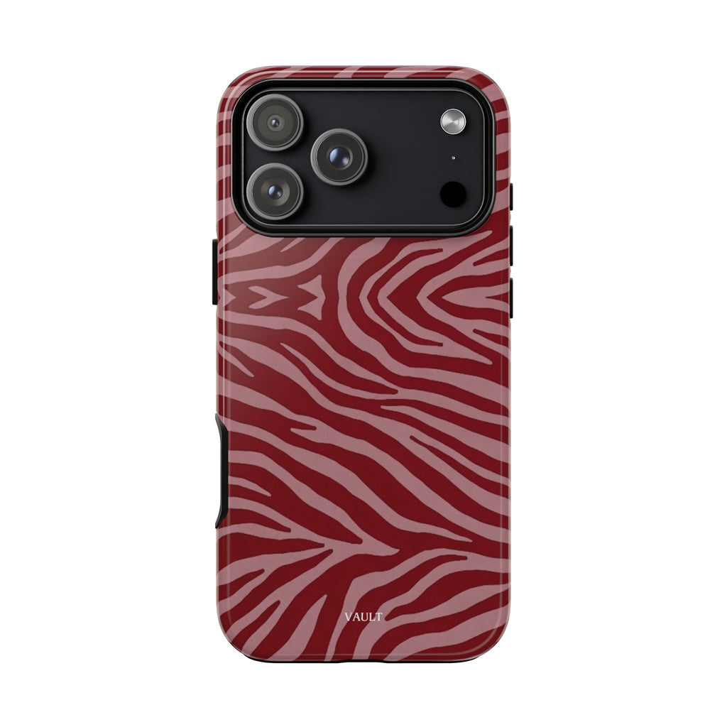 Red Zebra Print Tough Phone Case