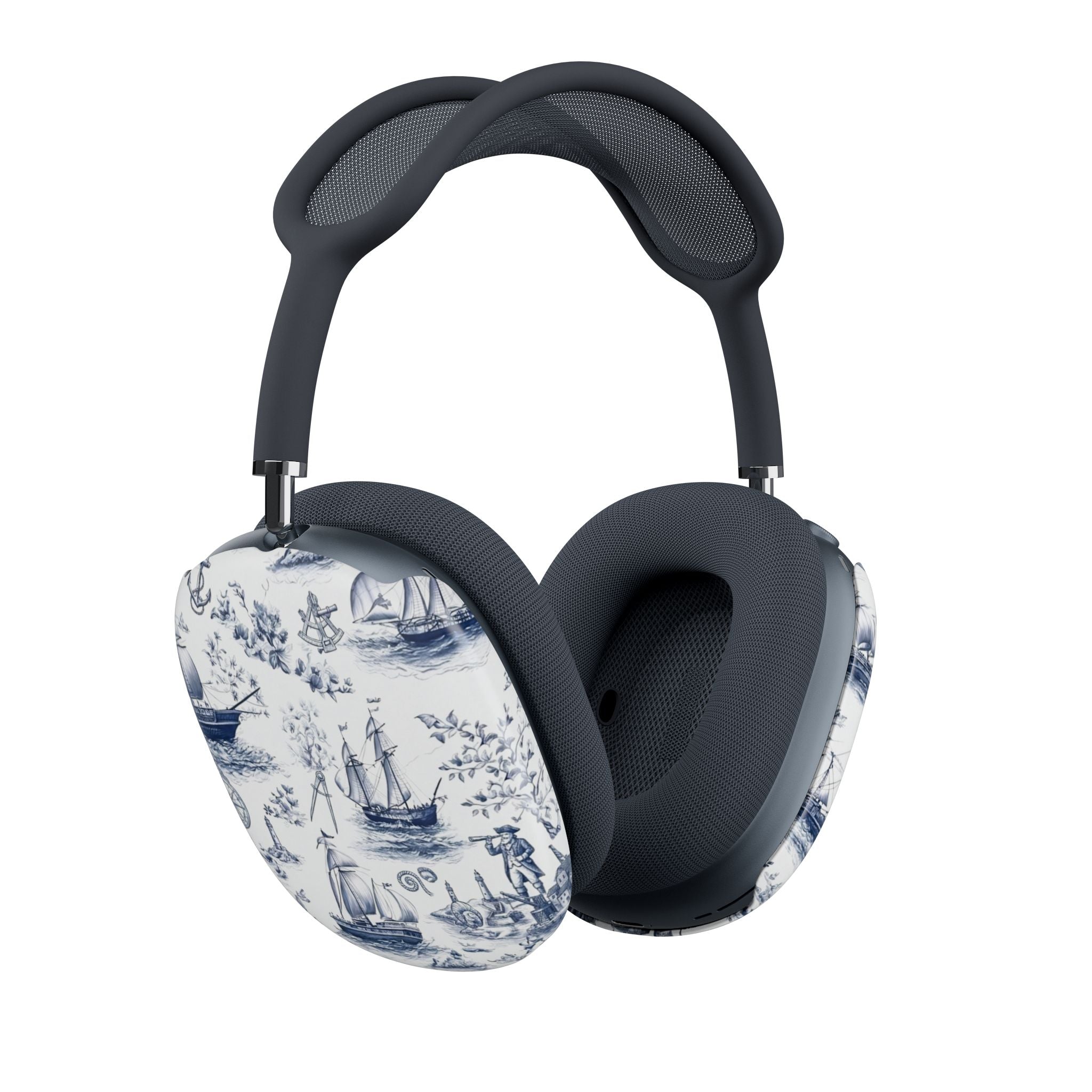 Nautical Toile AirPods Max Case — Blue Sailboat AOP Headphone Covers