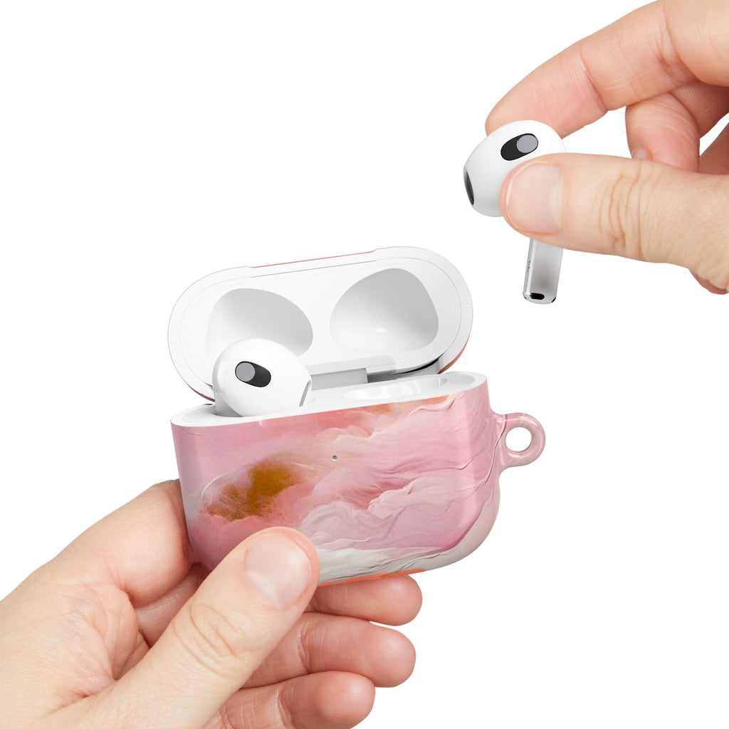 Pink Marble AirPod Case – Swirl Pattern Protective Cover