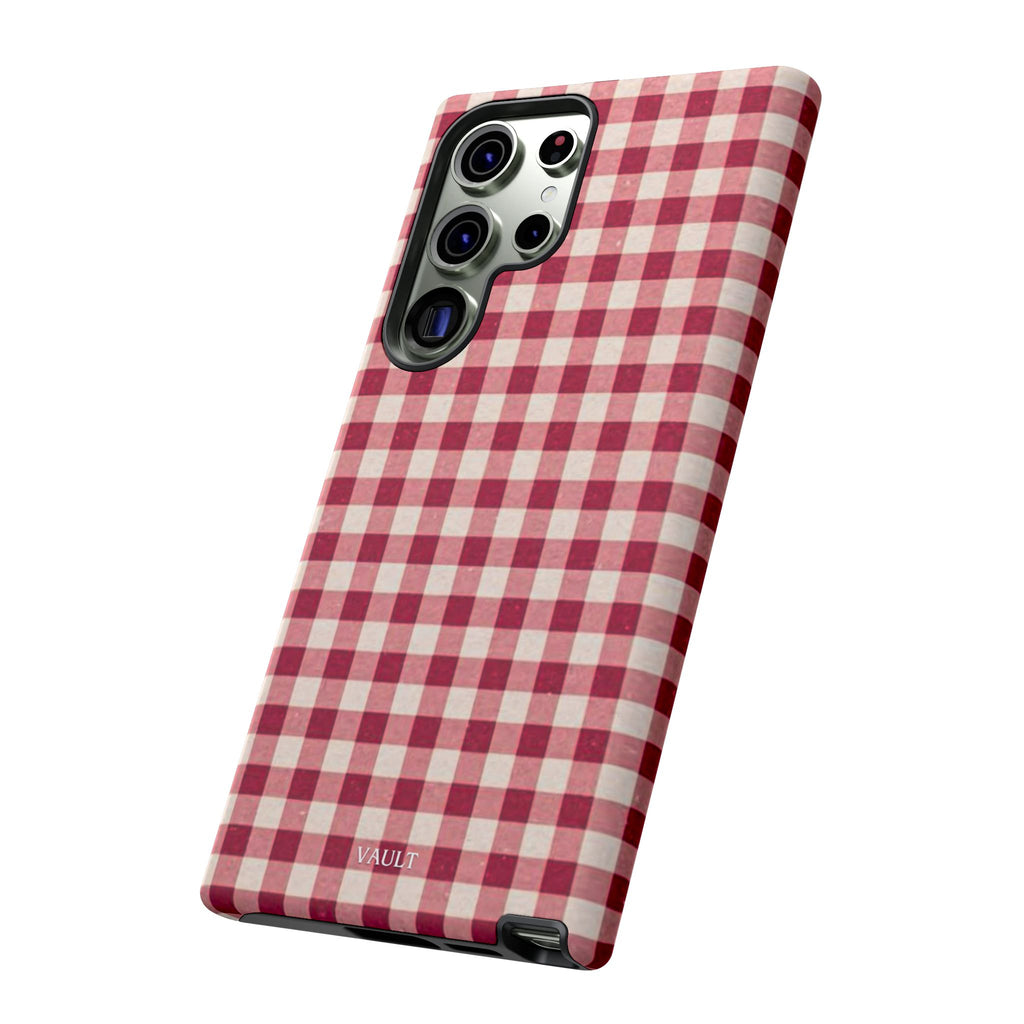 Gingham Phone Case — Red Plaid Tough Case