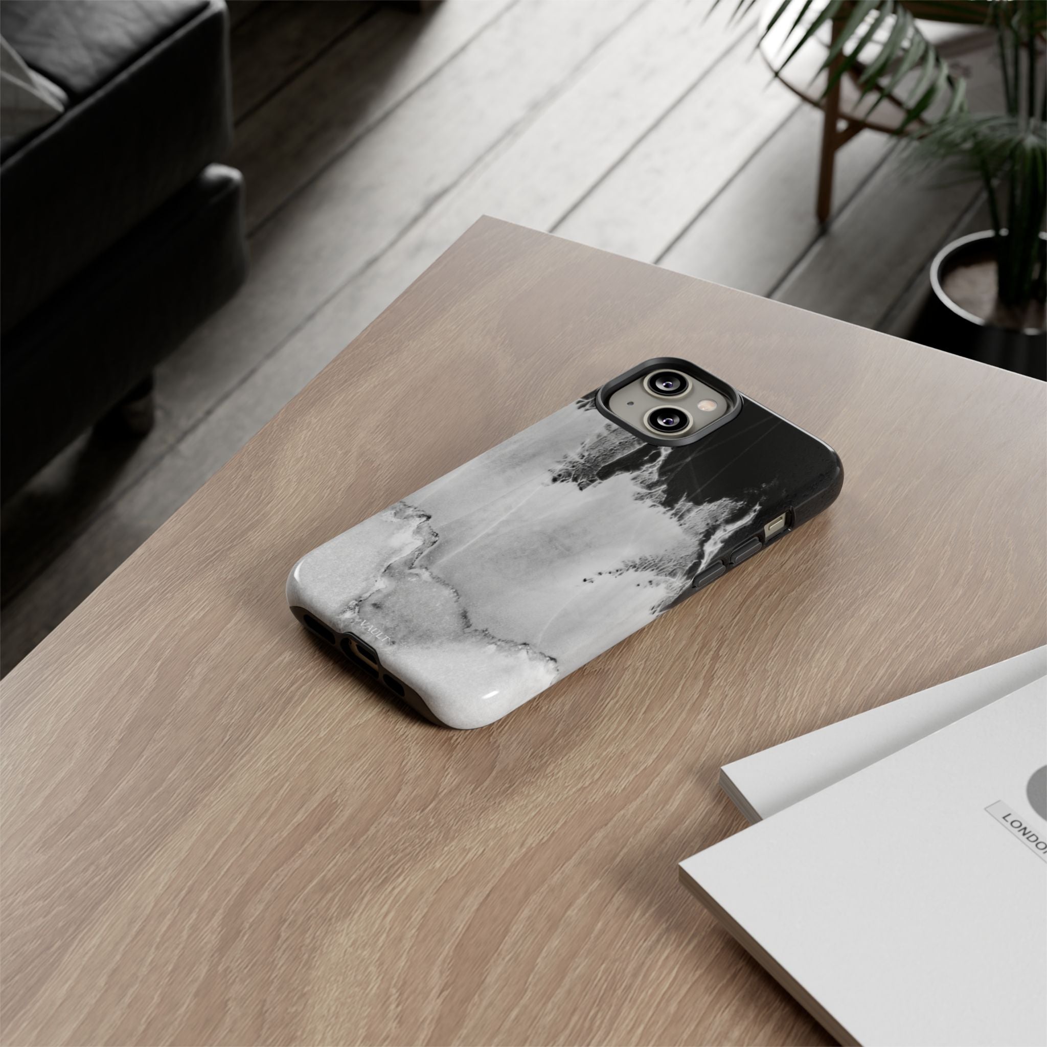 Marble Ink Tough Case — Black & White Abstract Phone Cover