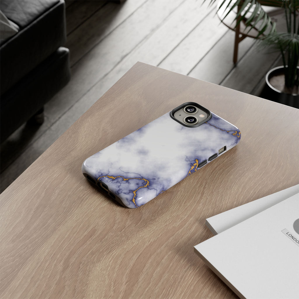 Purple Marble Tough Phone Case with Gold Veins