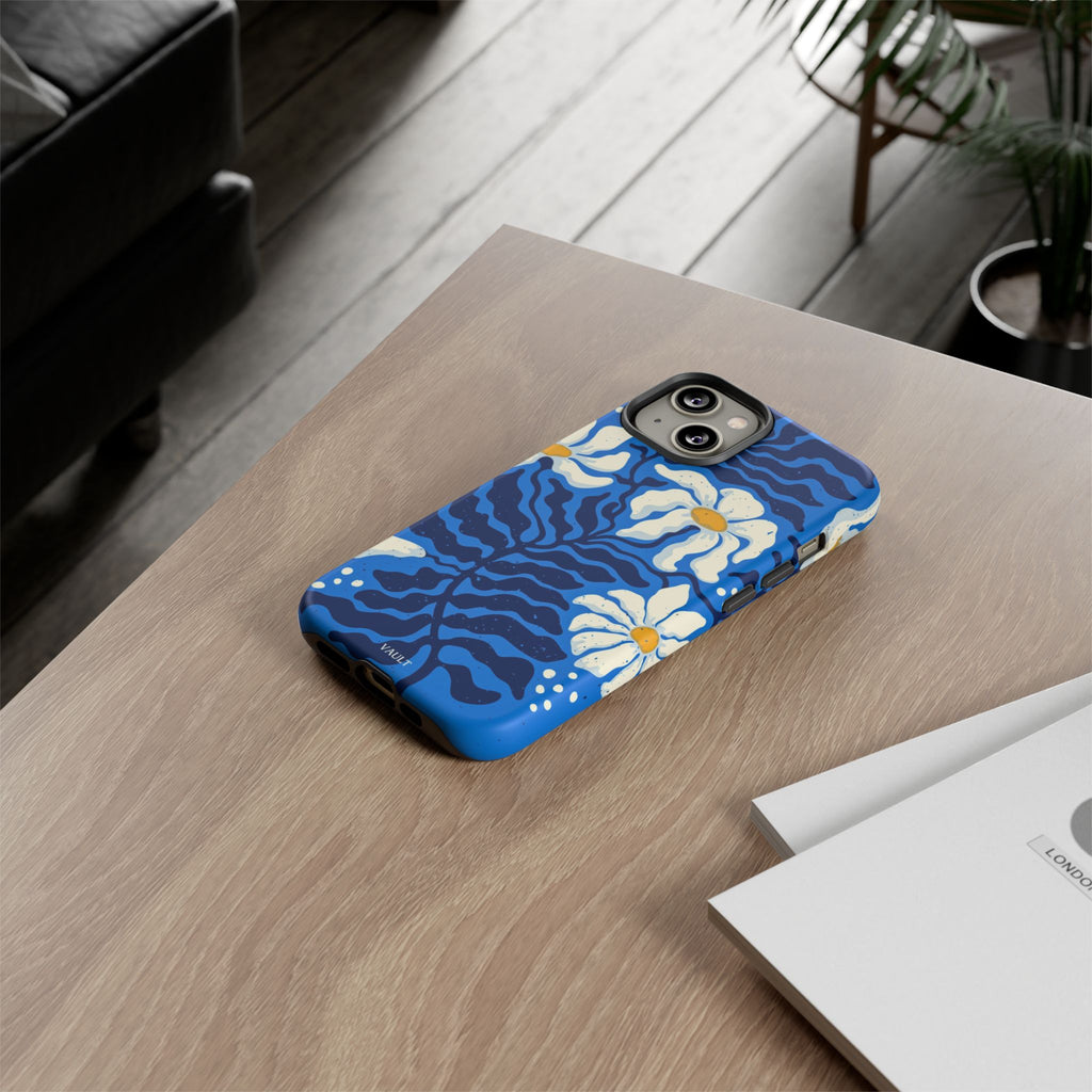 Blue Daisy Tough Phone Case — Floral Protective Phone Cover