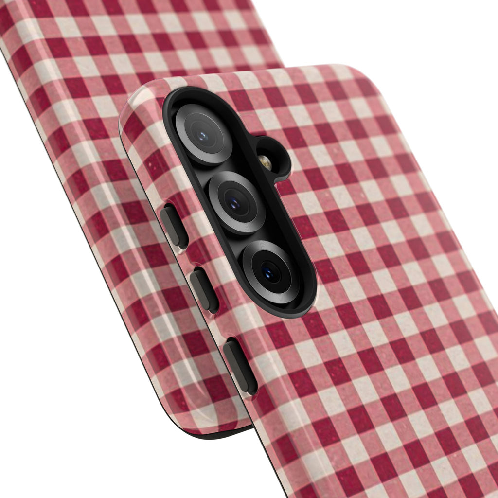 Gingham Phone Case — Red Plaid Tough Case