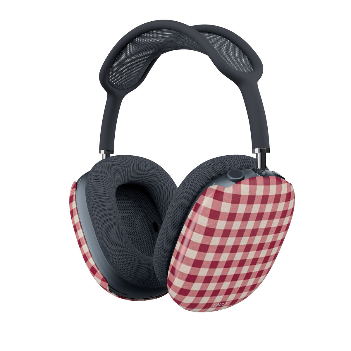 Plaid AirPod Max Ear Cup Covers — Red Gingham Protective Skins