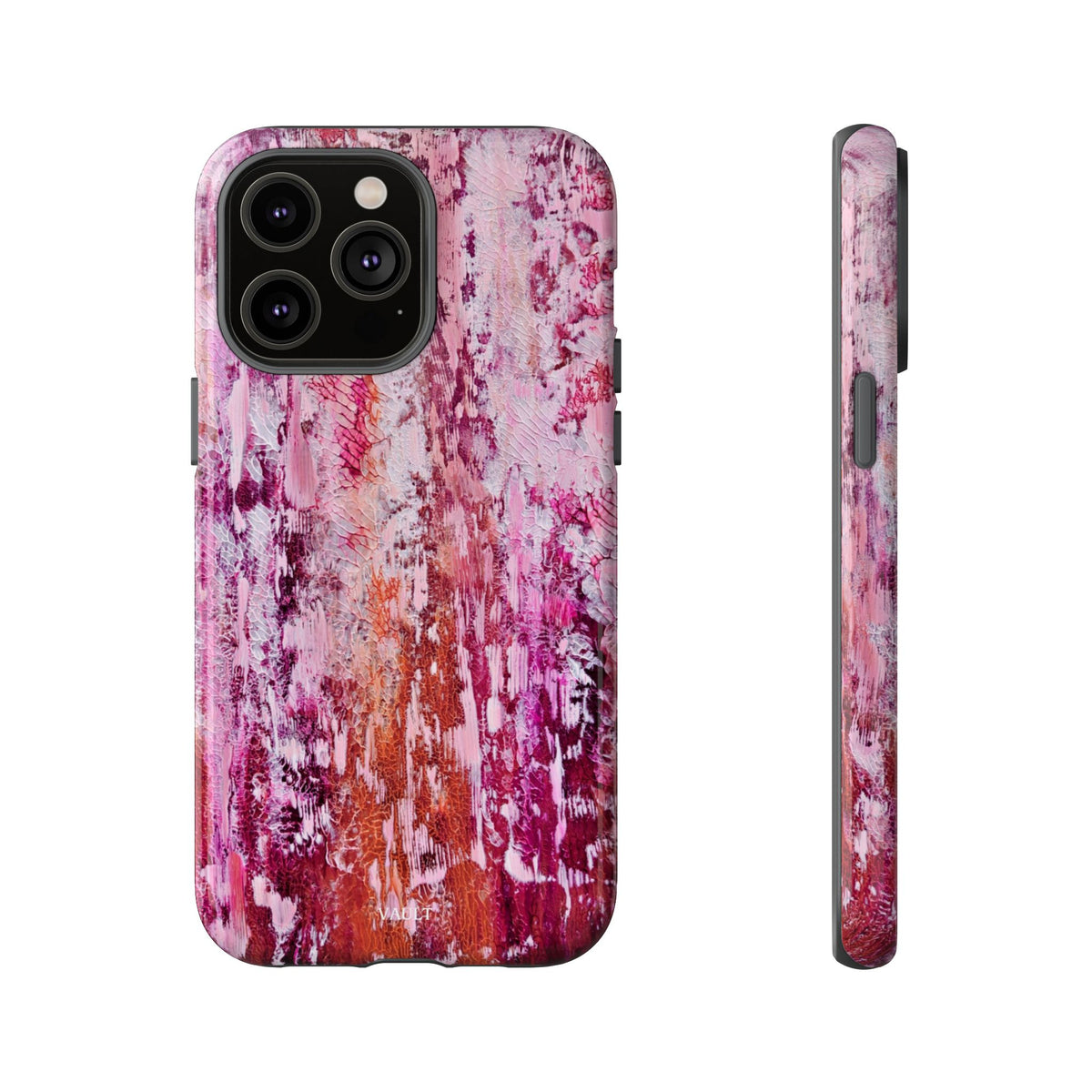 Pink Abstract Art Tough Phone Case — Protective Artistic Phone Cover
