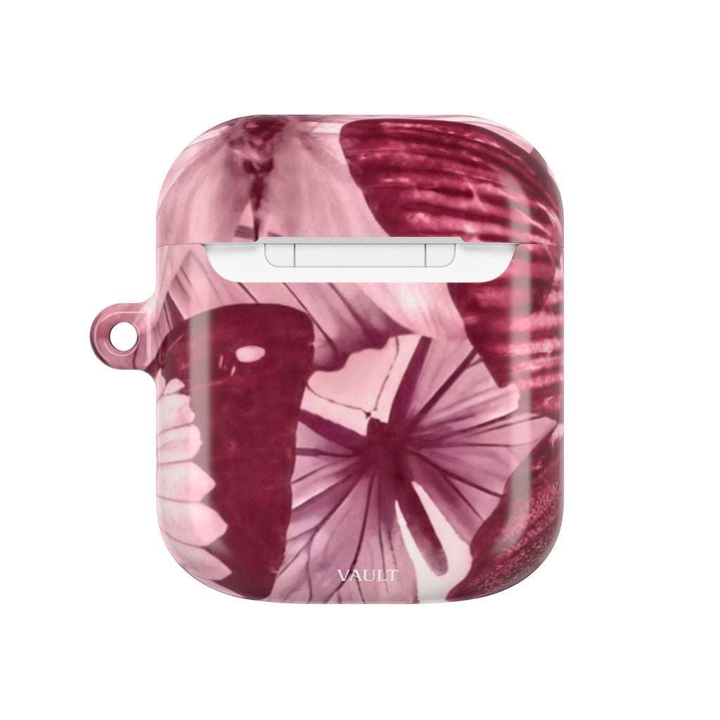 Floral Parasol AirPod Case — Vintage Pink Umbrella Design